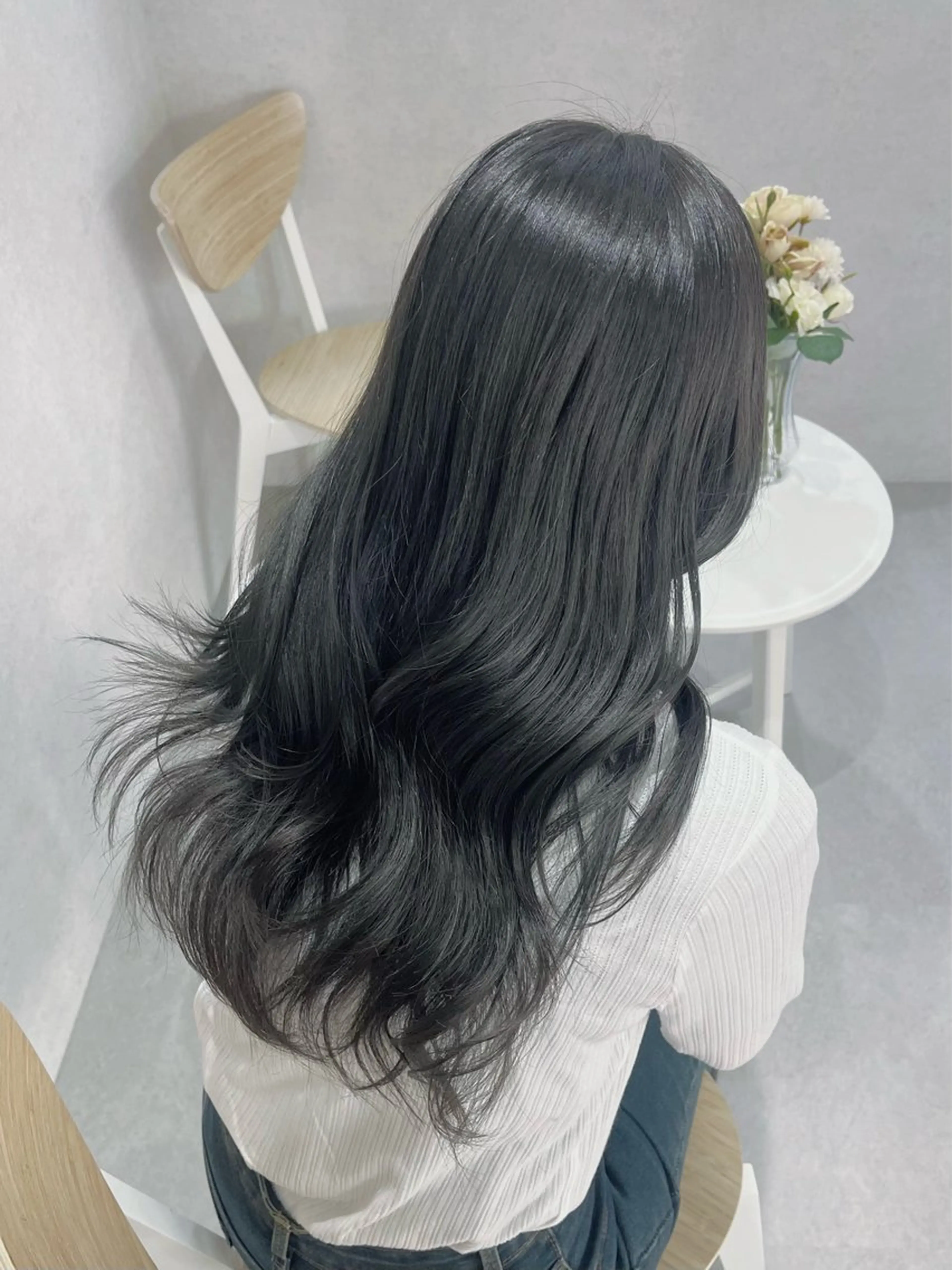 ロング カラー カット ヘアカラー トリートメント 透明感カラー／韓国 レイヤーmomokaのヘアスタイル