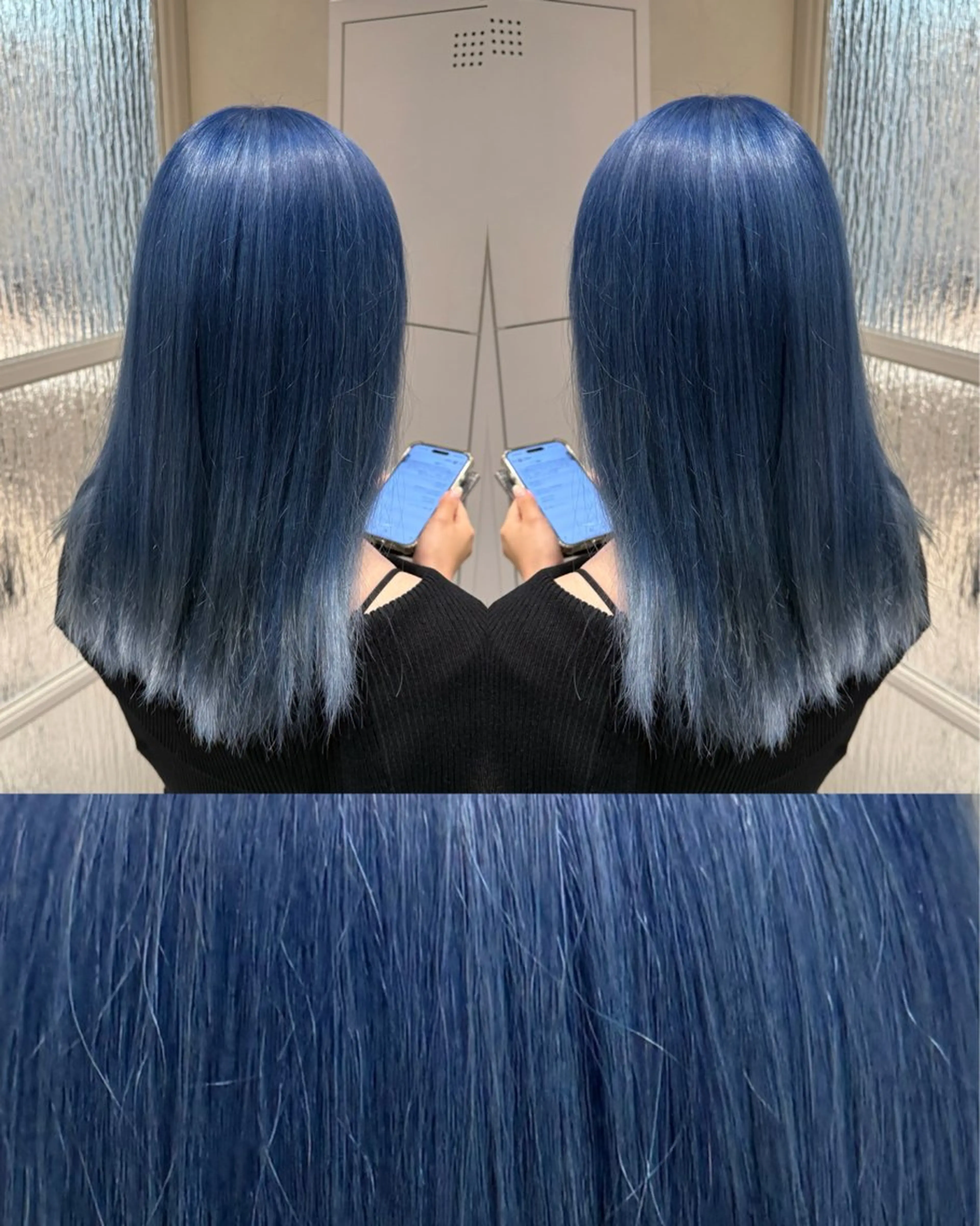 セミロング カラー ヘアカラー ハイトーンカラー/ 青髪/💙みずき💙のヘアスタイル