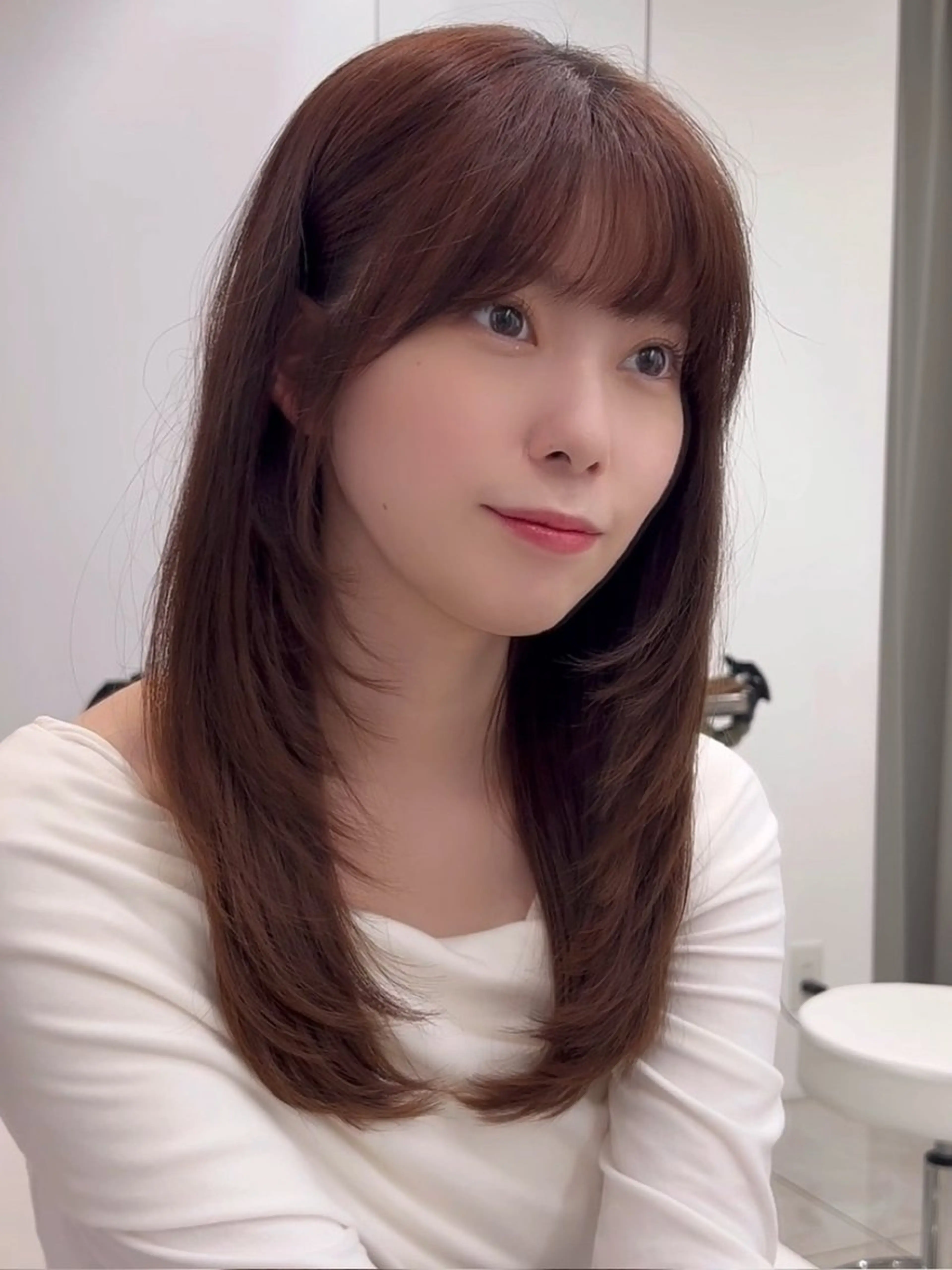 セミロング カット ヘアカラー トリートメント ✨上品可愛い 時短艶髪/後藤✨のヘアスタイル