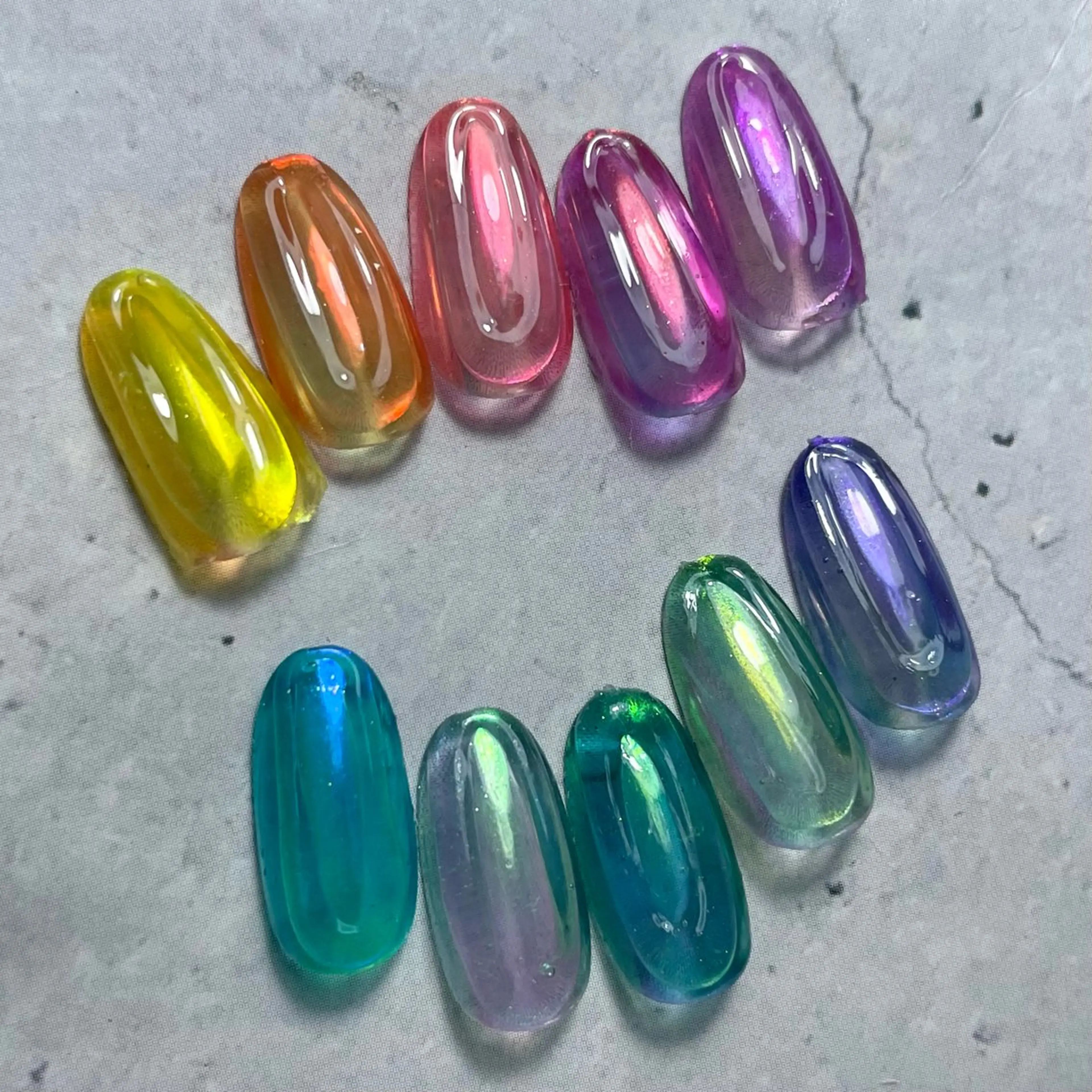 ネイル ジェルネイル 氷ネイル・うるうるネイル 夏ネイル mireknail Natsumiのネイルデザイン