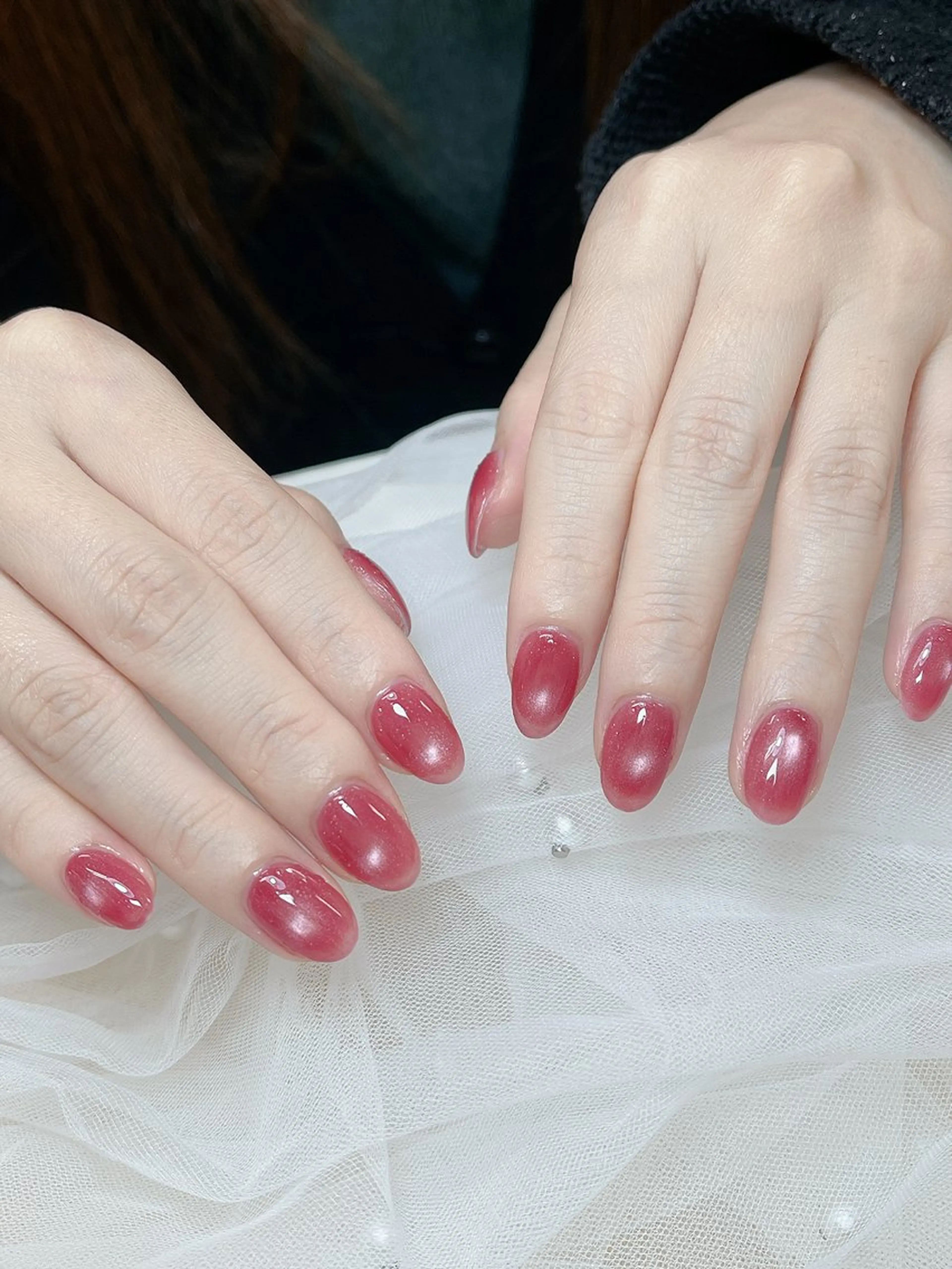 ネイル チークネイル フレンチネイル グラデーション 氷ネイル・うるうるネイル キラキラネイル ハンドネイル DUO MI所属・DUO   MI nail salonのネイルデザイン