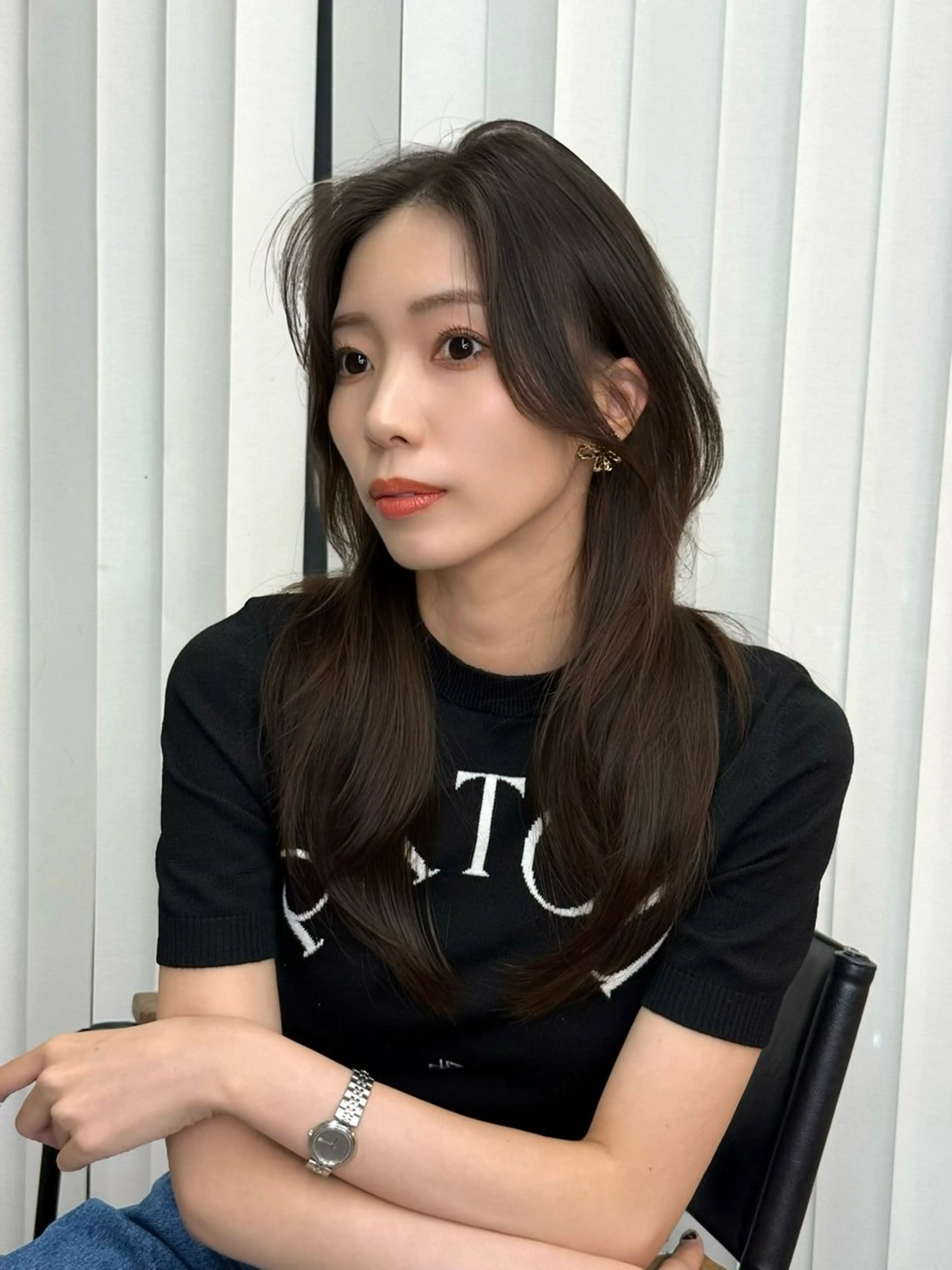 セミロング カラー アッシュ アッシュブラウン ブリーチ ブラウンカラー 透明感カラー カット ヘアカラー 日韓レイヤー🇰🇷 艶カラー/ナカネのヘアスタイル