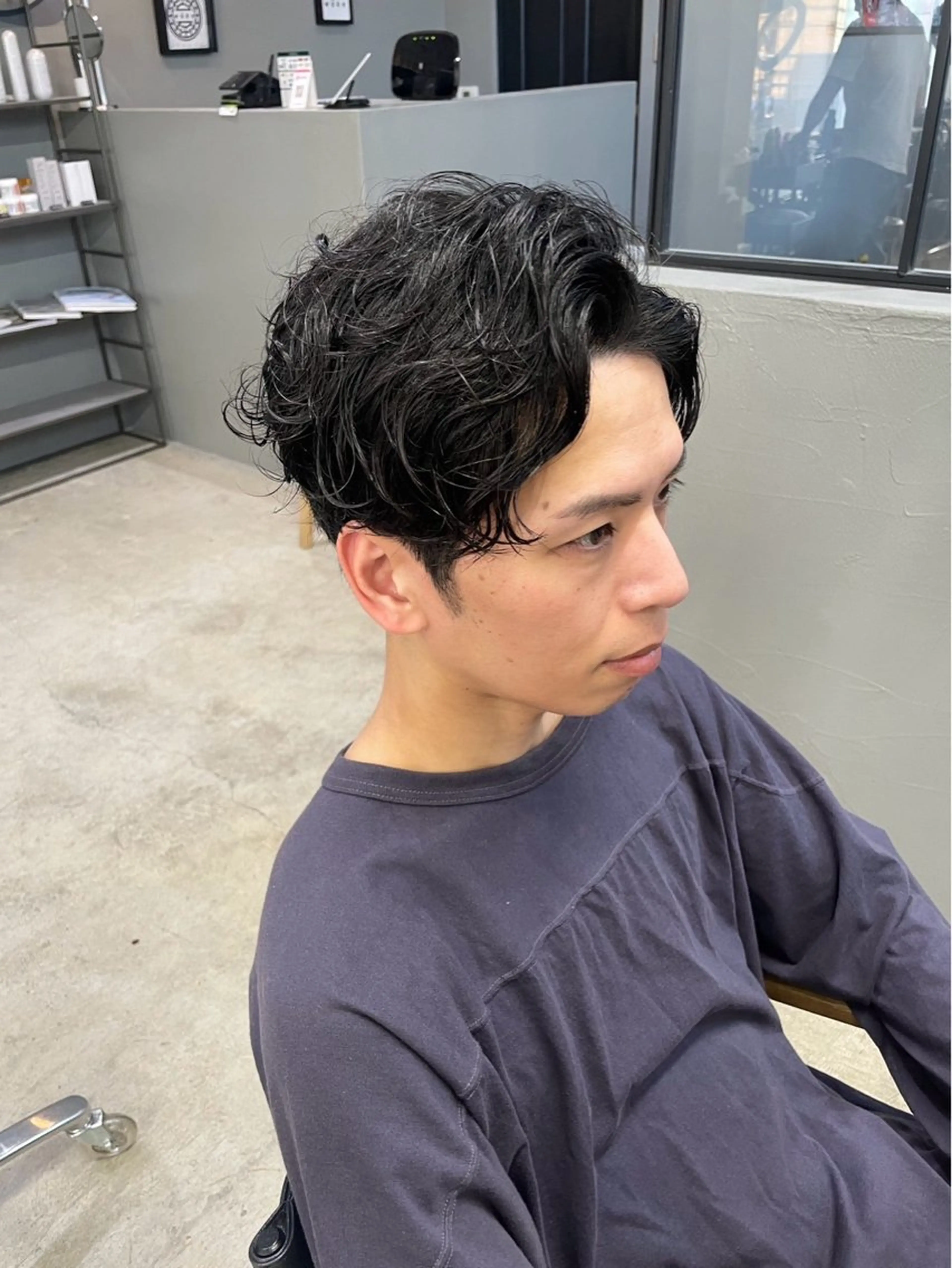 ショート パーマ メンズ カット パーマ メンズ専門サロン wokeのヘアスタイル