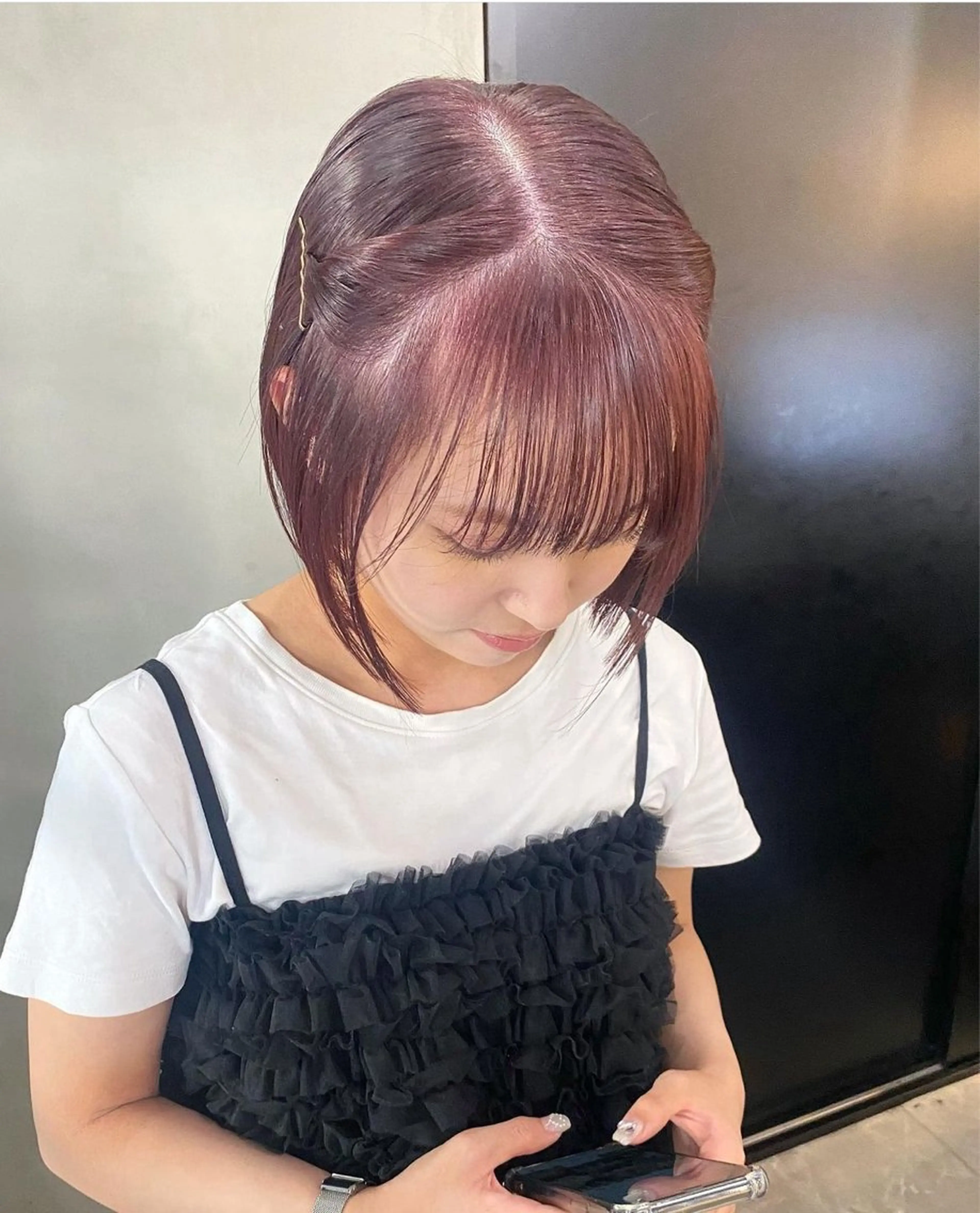 ミディアム ヘアカラー トリートメント ツヤ髪縮毛矯正 🩶manamiのヘアスタイル