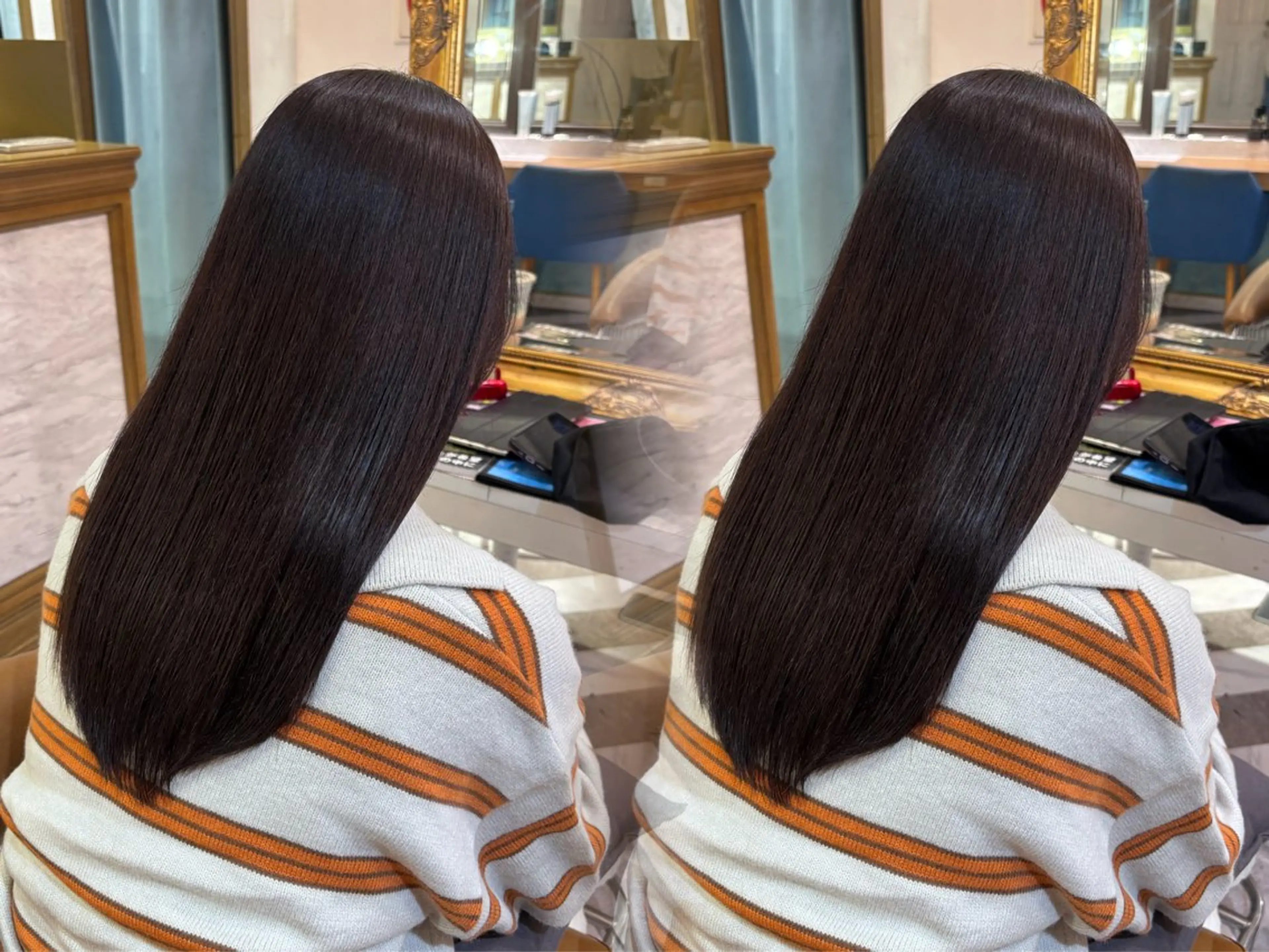 ミディアム カラー ヘアアレンジ カット ヘアカラー 縮毛矯正 トリートメント ❤︎韓国レイヤー/透 明感カラー/目黒のヘアスタイル