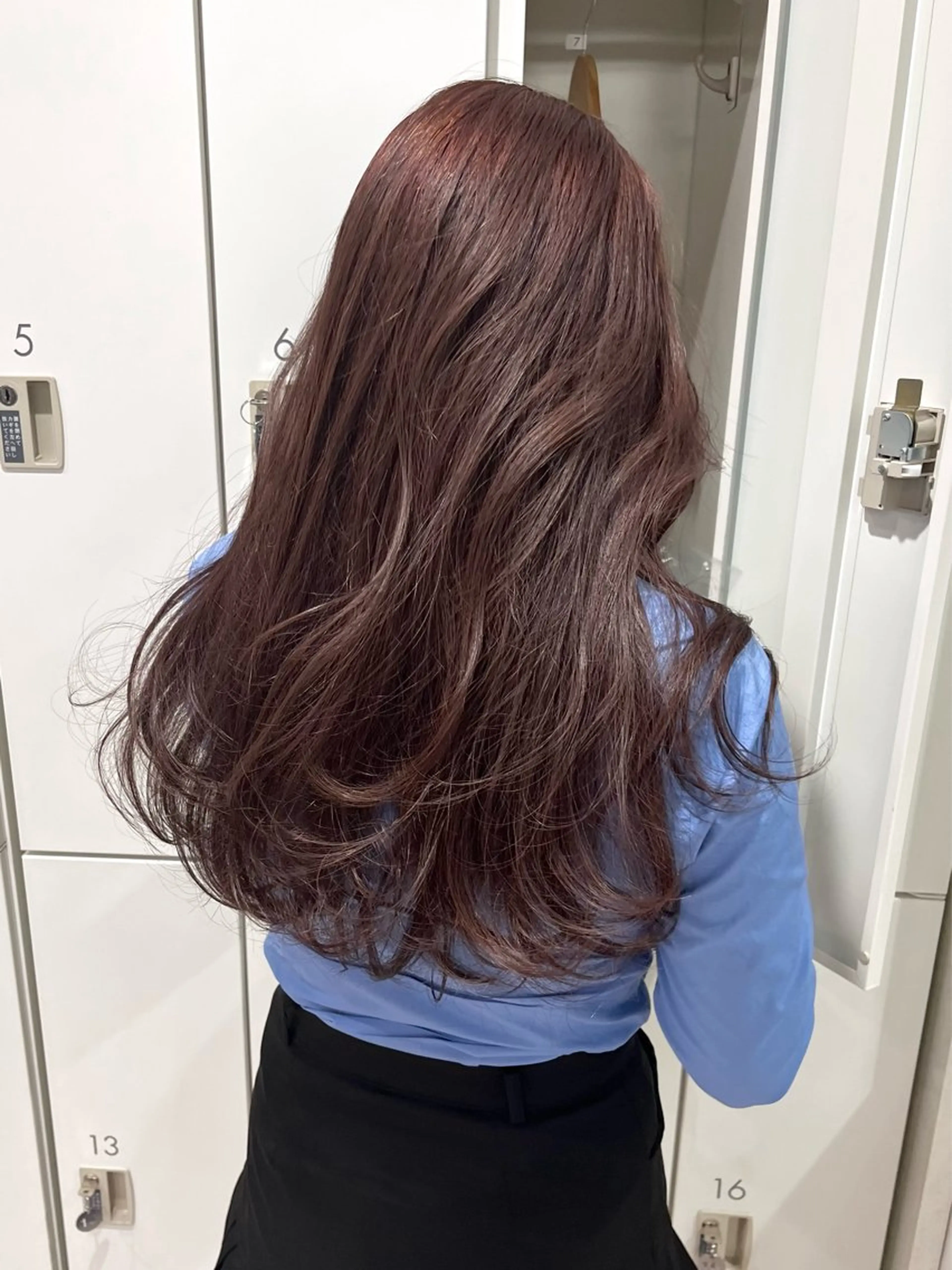 ロング カラー ブリーチ ブラウンカラー ケアブリーチ ラベンダーカラー ピンクカラー カット ヘアカラー トリートメント 韓国レイヤー/新宿/ 髪質改善/岡崎のヘアスタイル