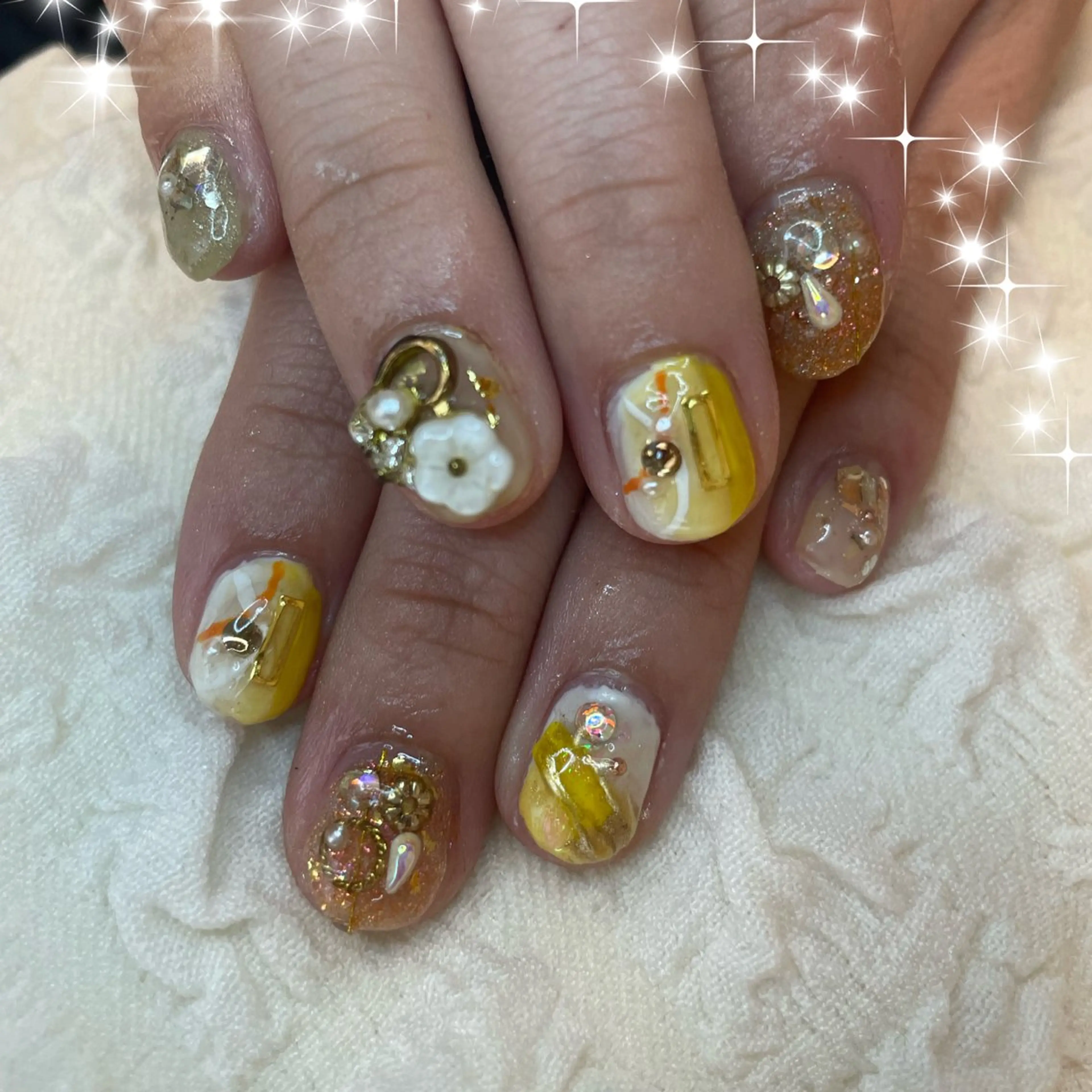 ネイル 成人式 フラワーネイル グラデーション ホログラムネイル マグネットネイル NAIL★M 真紀のネイルデザイン