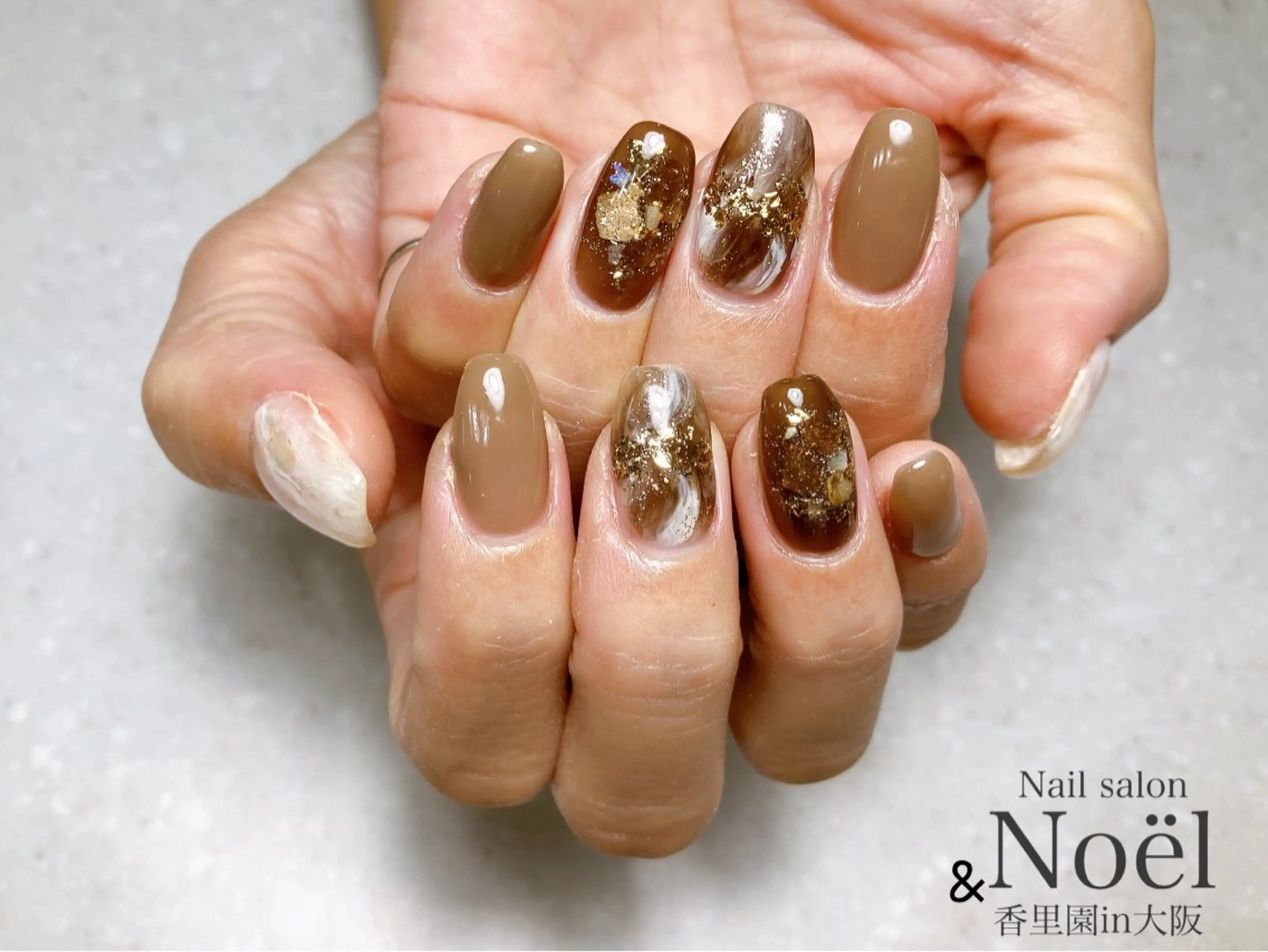 ネイル ブラウン ニュアンスネイル Nailsalon Noël所属・Nailsalon ＆Noelのネイルデザイン