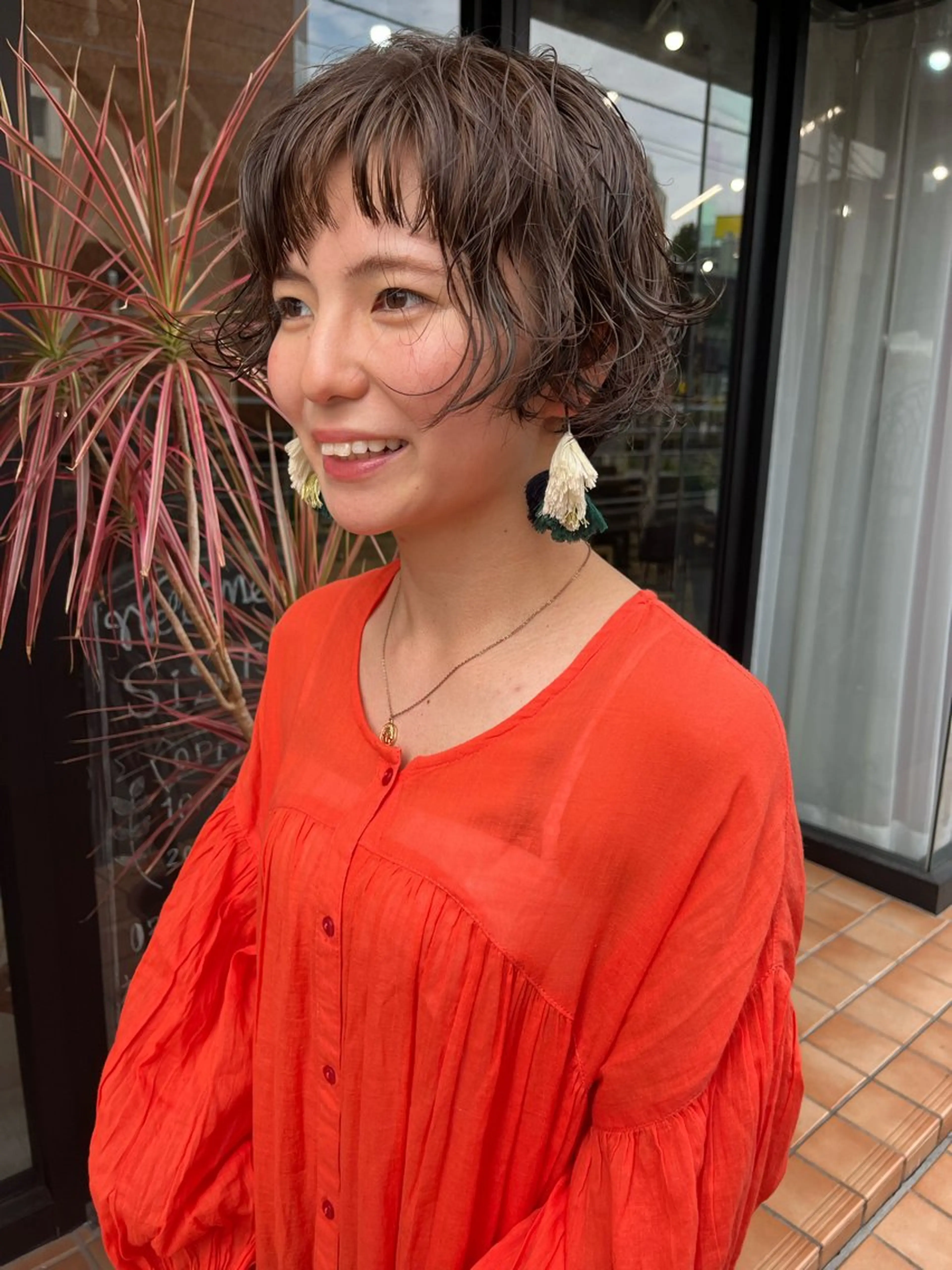 ショート パーマ 似合わせカット ニュアンスパーマ 大林 エリコのヘアスタイル