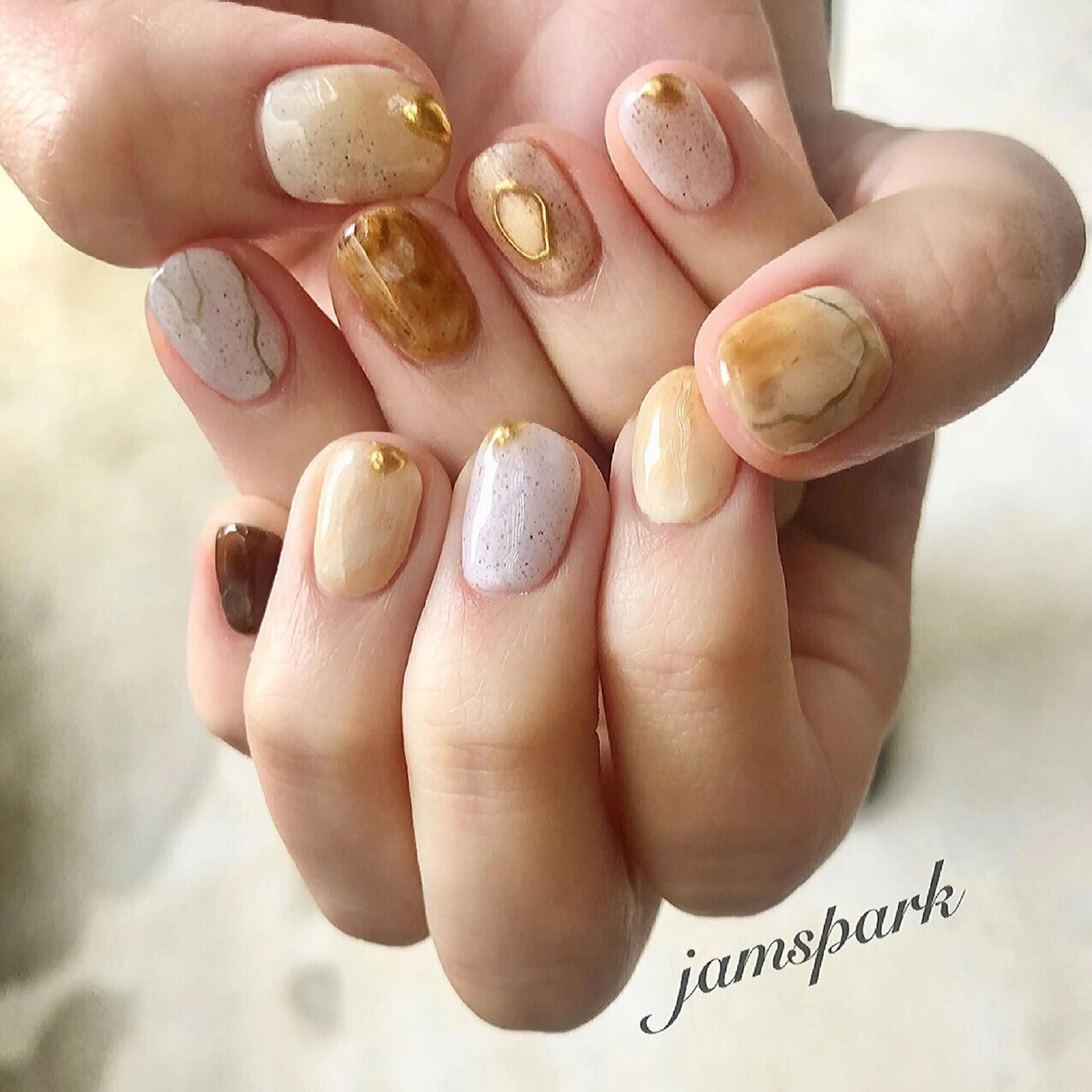 ネイル ジェルネイル ニュアンスネイル オフィスネイル 春ネイル ハンドネイル jamspark ✨のネイルデザイン