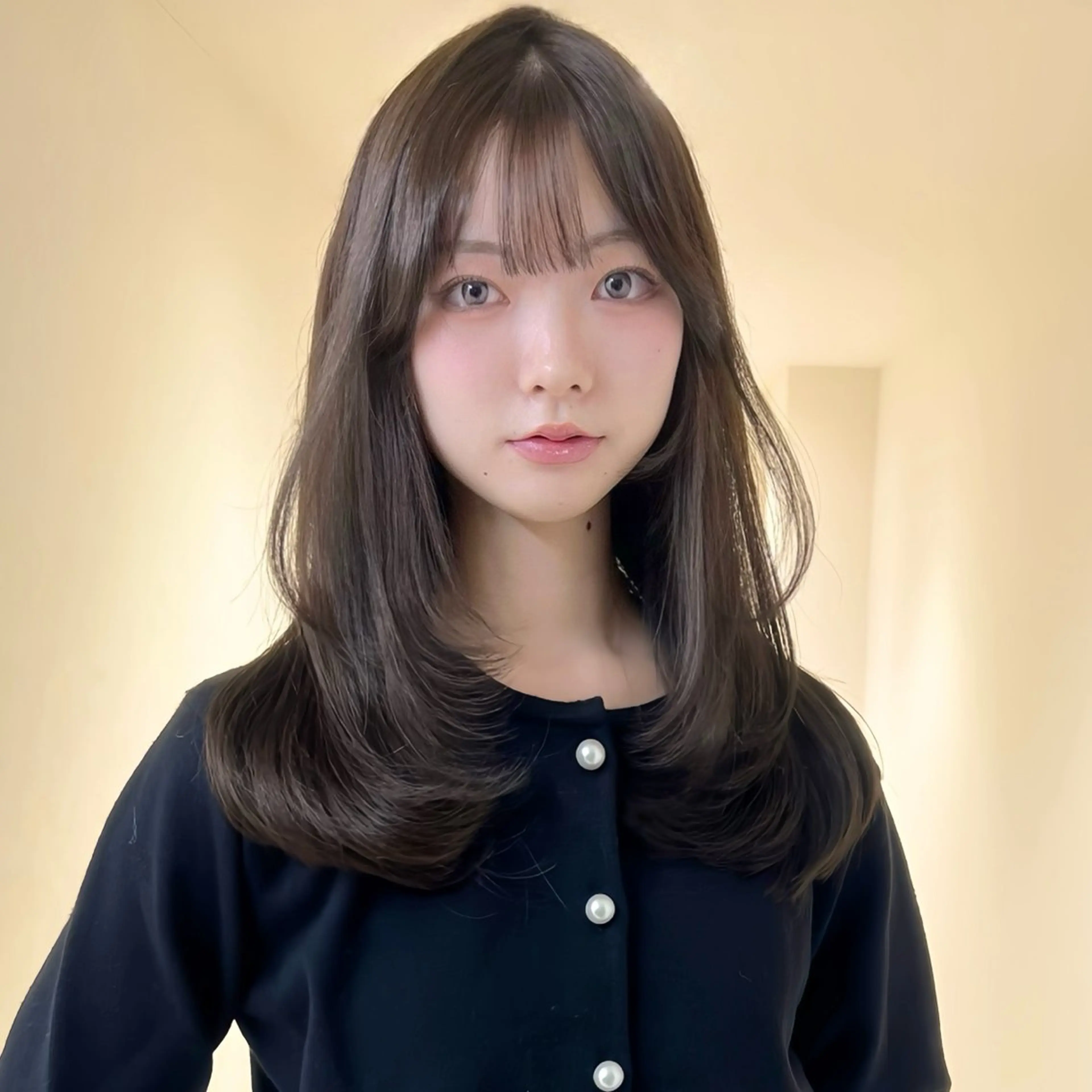 セミロング 韓国風ヘア レイヤーカット カット ヘアカラー AI TOKYO　S所属・mizuki 【韓国レイヤー】のヘアスタイル