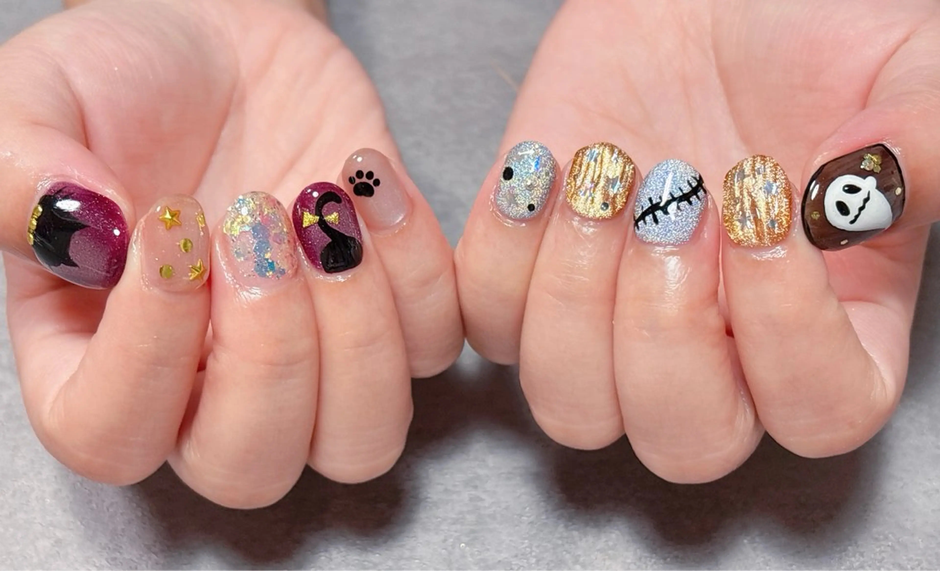 ネイル アートネイル ハロウィン マグネットネイル ゆ か_Nails💫のネイルデザイン