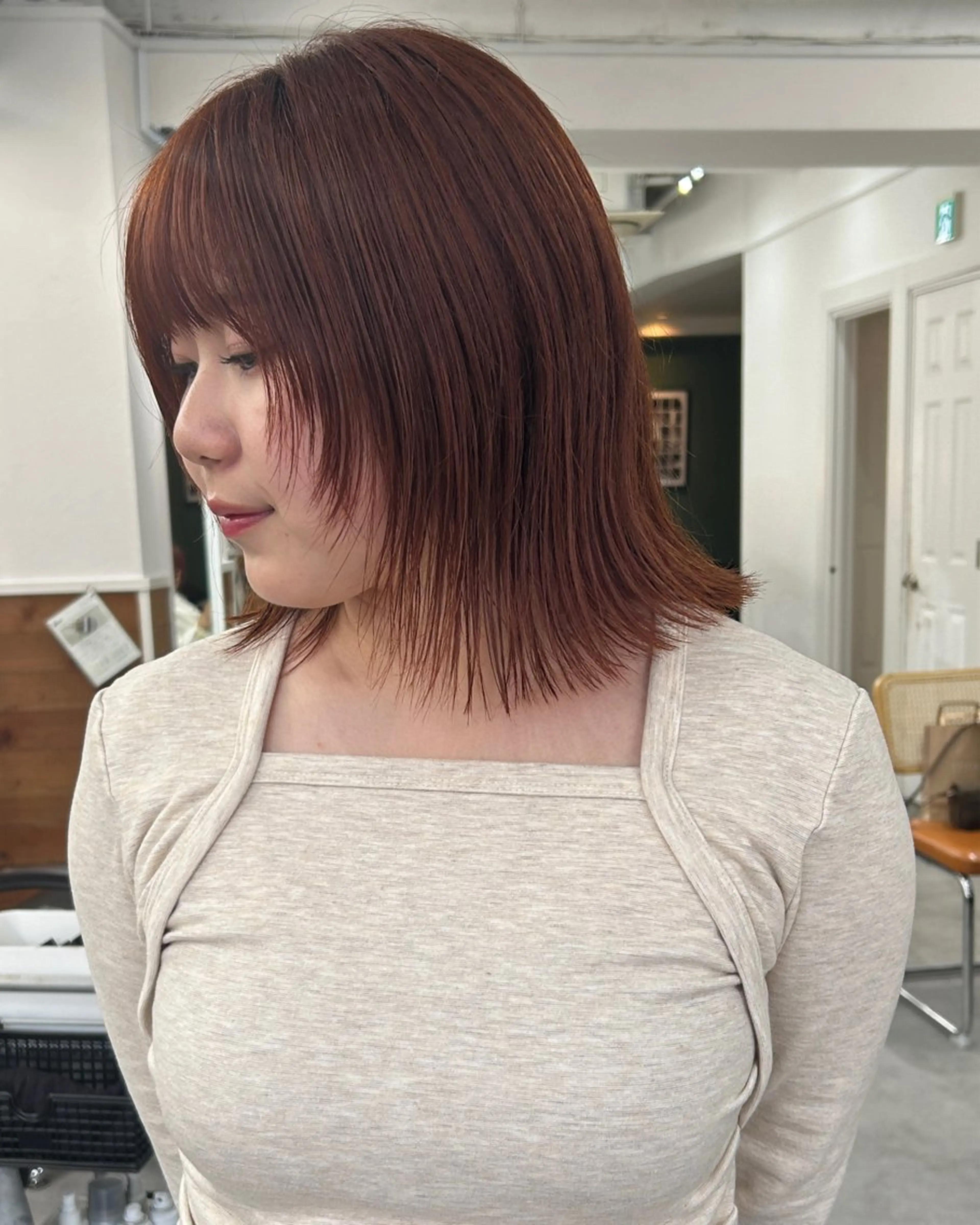 ミディアム カラー カット ヘアカラー トリートメント ボブ/透明感カラー /サナ🌼のヘアスタイル