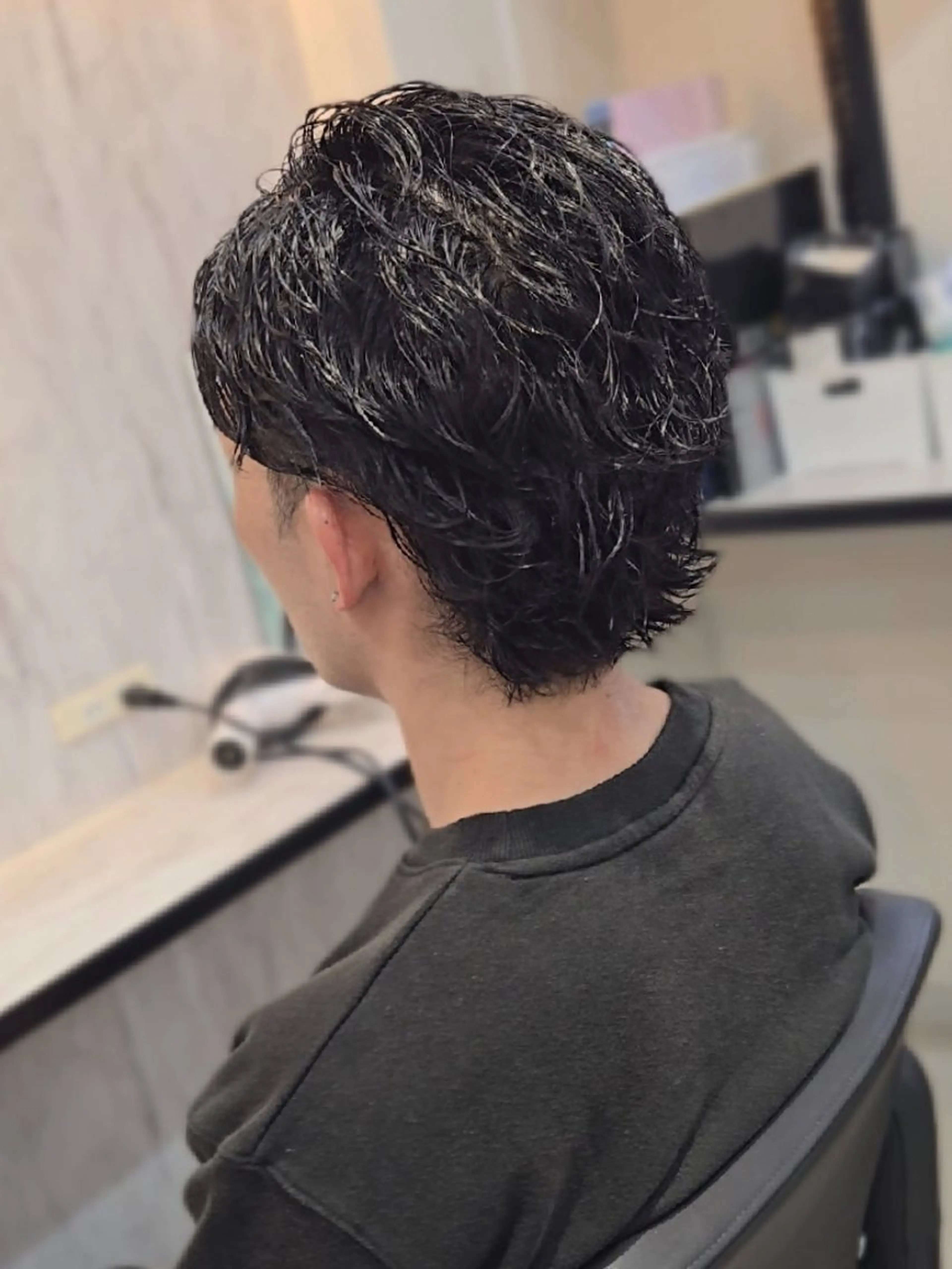 メンズ ミディアム パーマ カット パーマ ヘアセット Lapis 名古屋駅前店所属・LEN名古屋/パーマ メンズ特化美容師のヘアスタイル