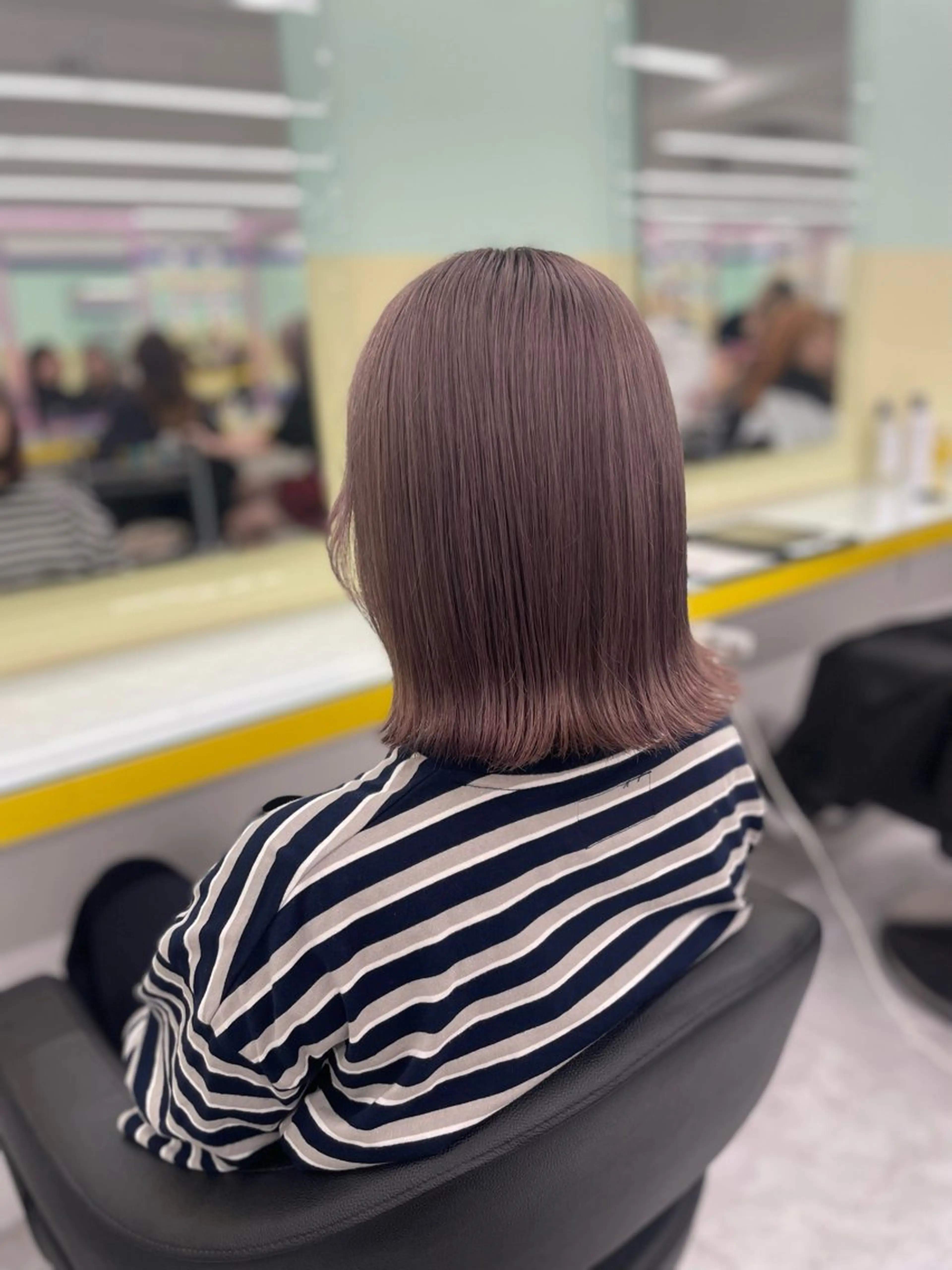 セミロング カラー ヘアアレンジ ヘアカラー トリートメント ヘアセット ☁️縮毛矯正✖️ 透明感☁️りくのヘアスタイル