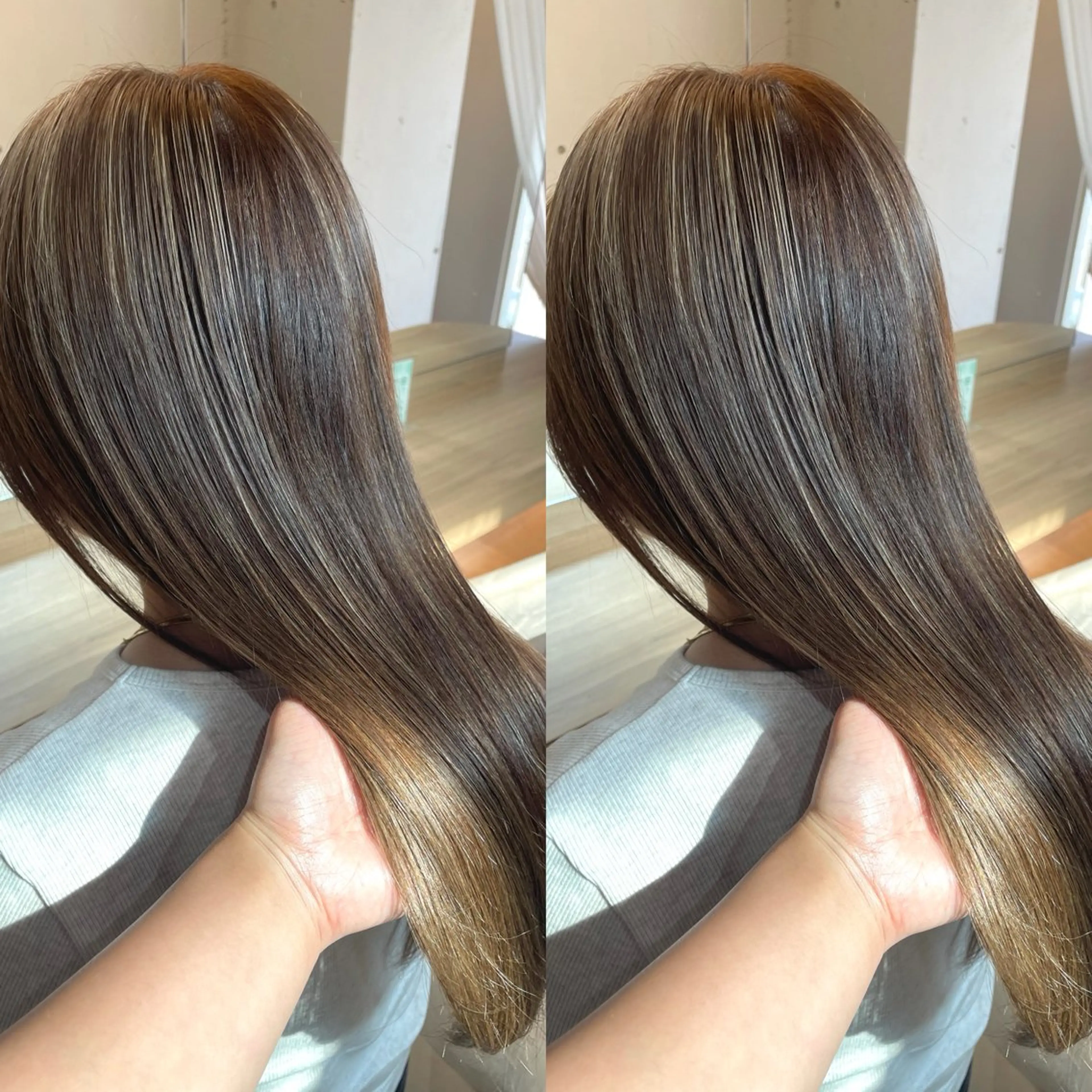 ロング カラー カット ヘアカラー トリートメント ヘアセット ブリーチ無し透明感 カラー🦕まどかのヘアスタイル