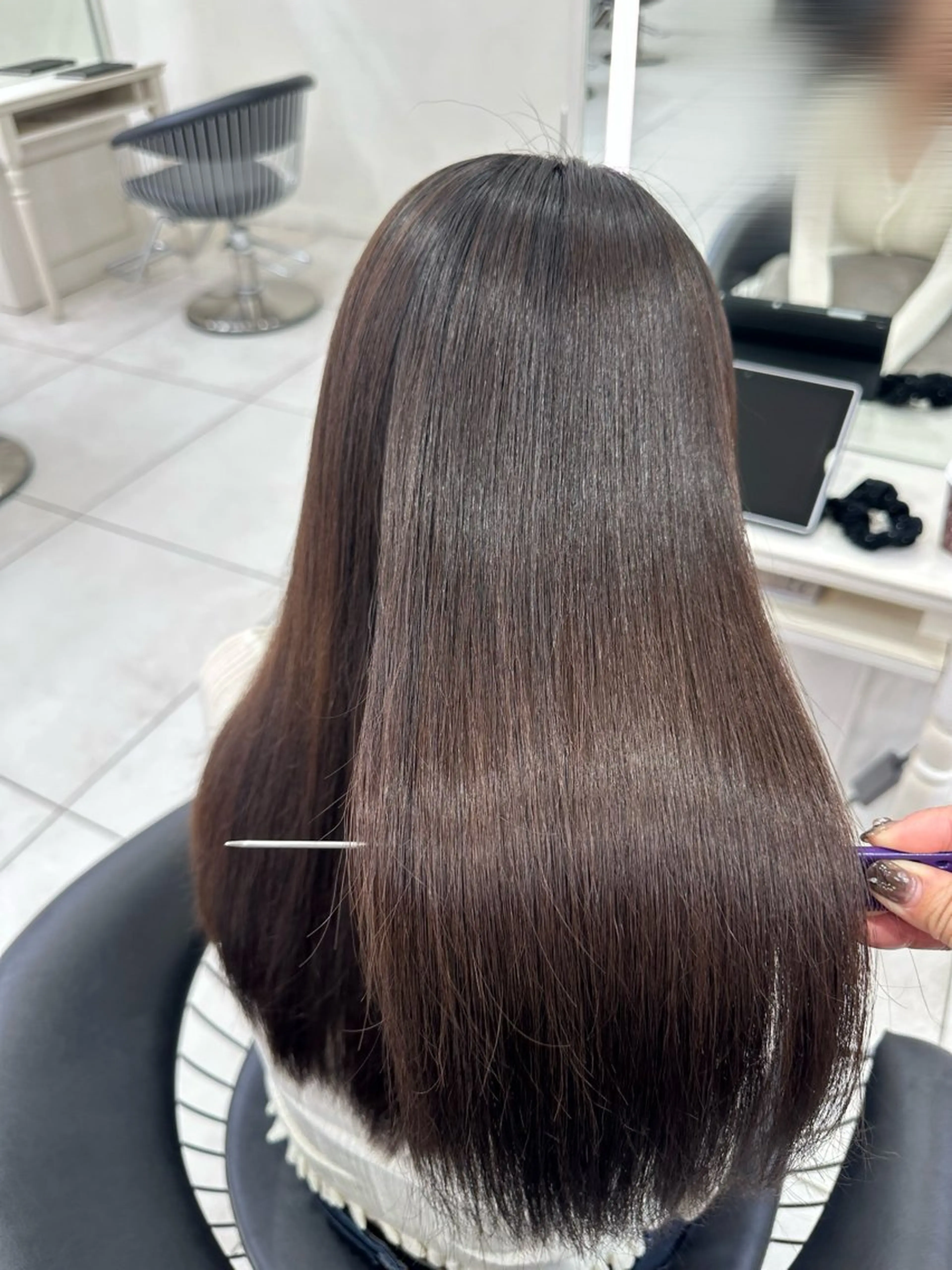 ロング パーマ 縮毛矯正 euphoria銀座所属・はるか 🐏🌟のヘアスタイル