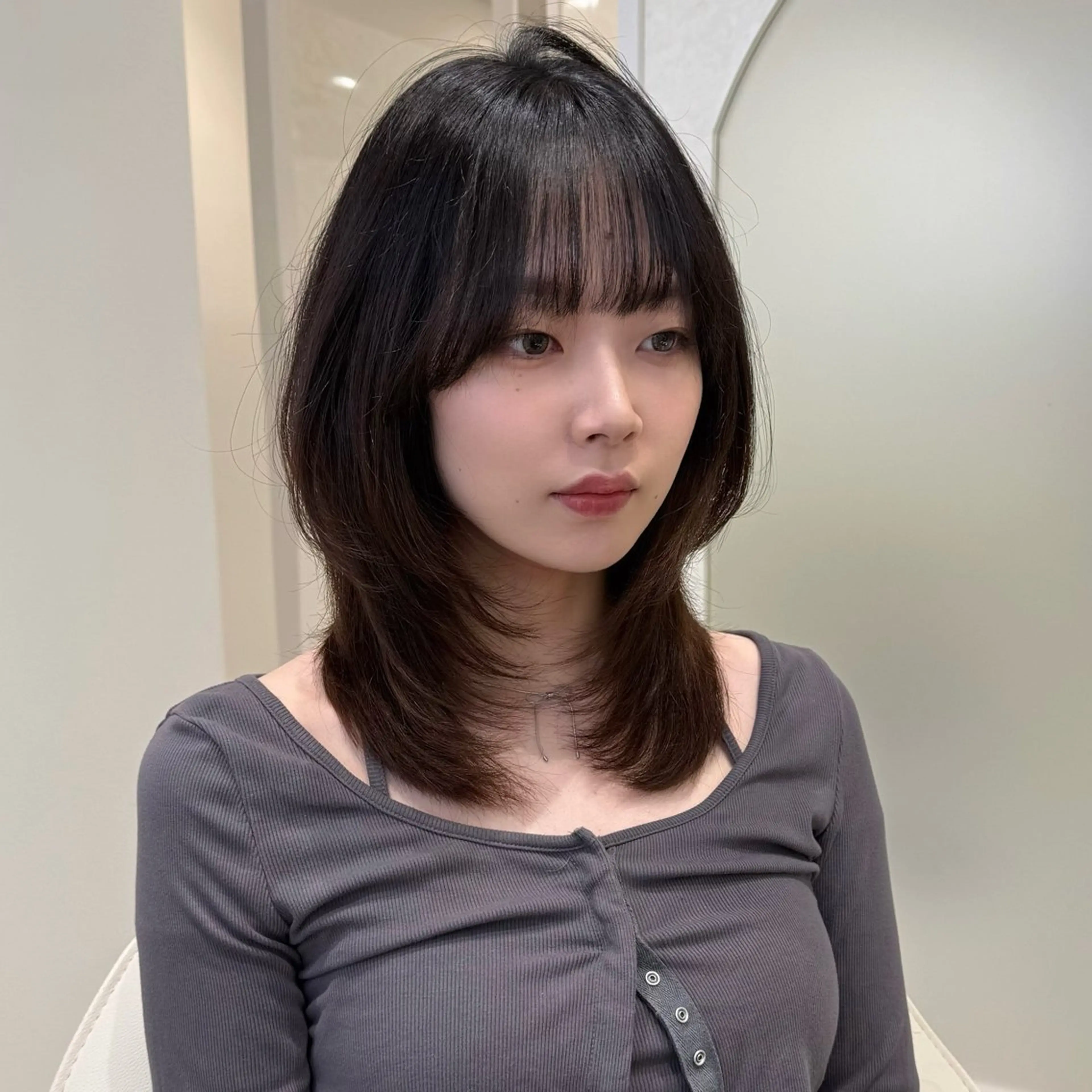 ミディアム 韓国𝐻𝑎𝑖𝑟 🇰🇷🖤ジアのヘアスタイル