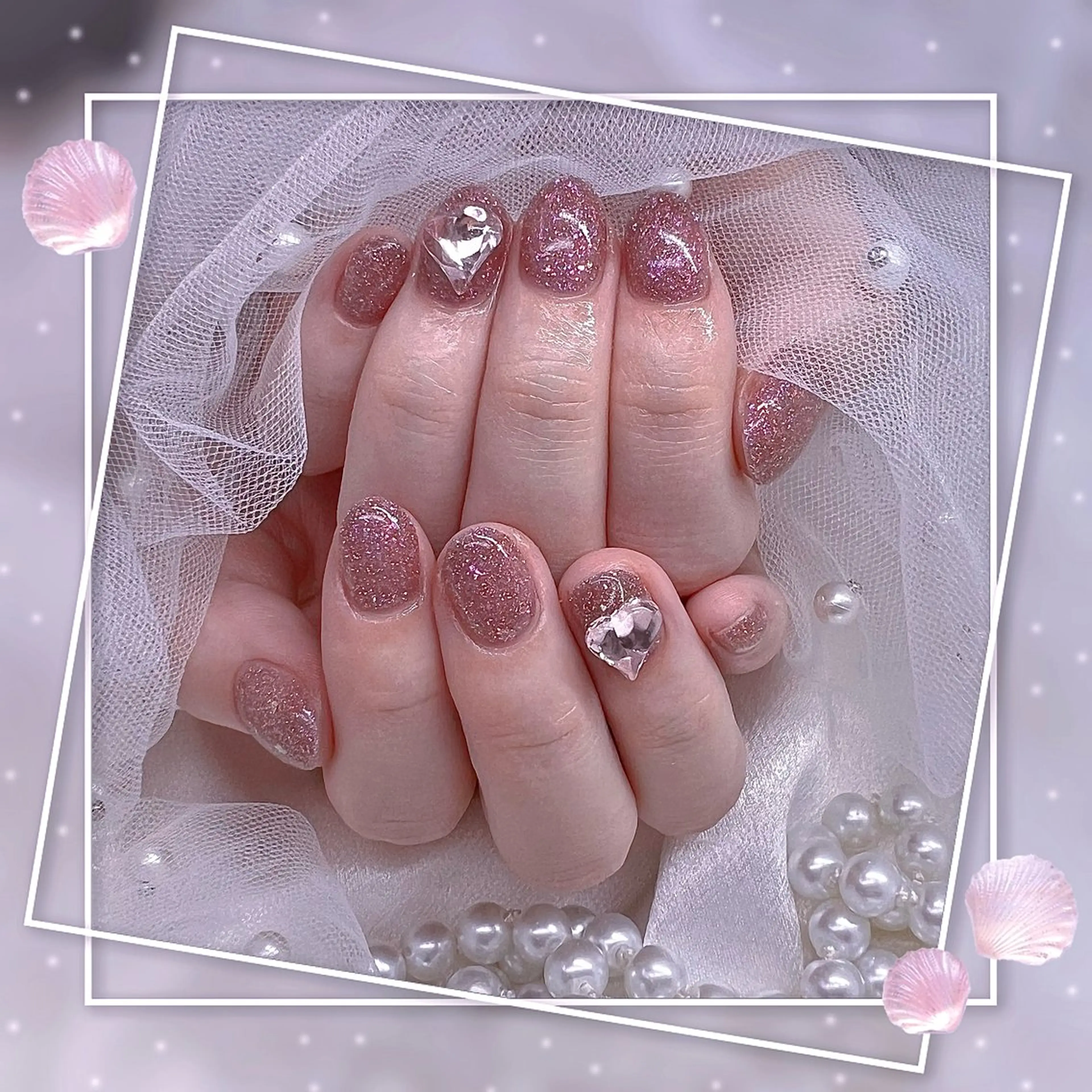 ネイル グラデーション マグネットネイル ピンク ワンホンネイル ハンドネイル Chill Nailsalonのネイルデザイン