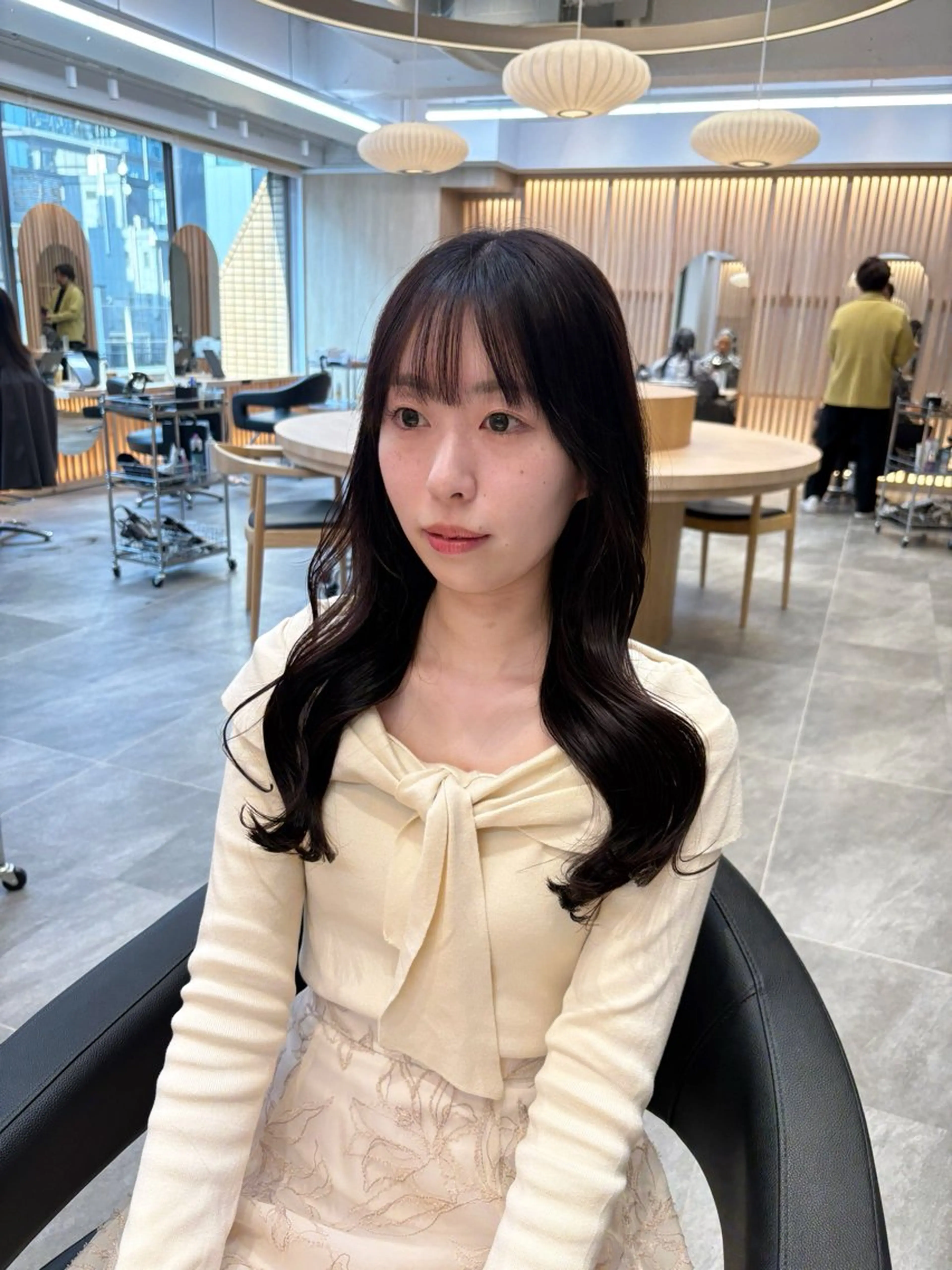セミロング カラー ヘアカラー トリートメント ヘッドスパ nana【艶髪】/ 顔まわり/縮毛矯正のヘアスタイル