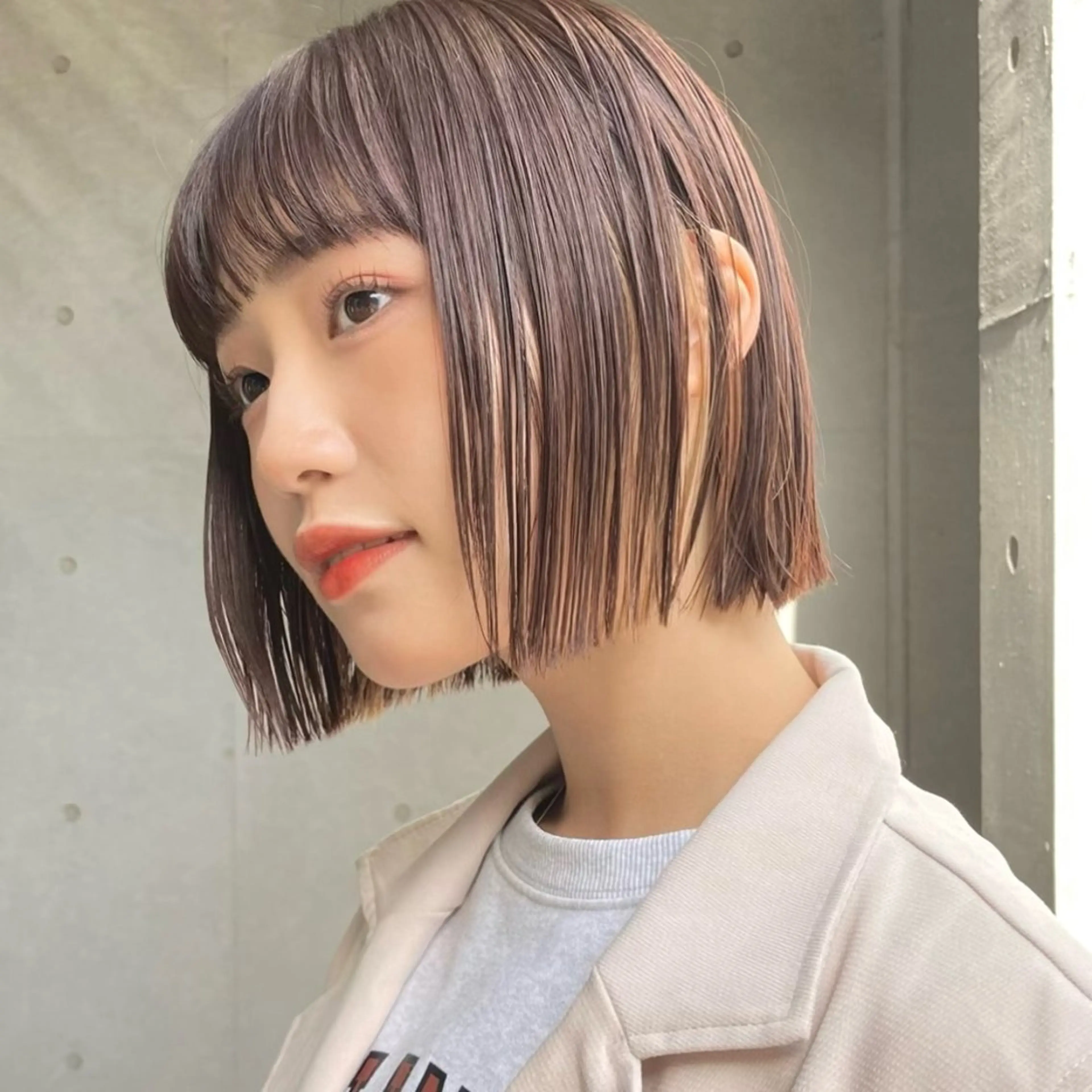 ショート カラー カット ヘアカラー トリートメント 暖色/艶髪/ボブ/ ミディアム/Ayaのヘアスタイル