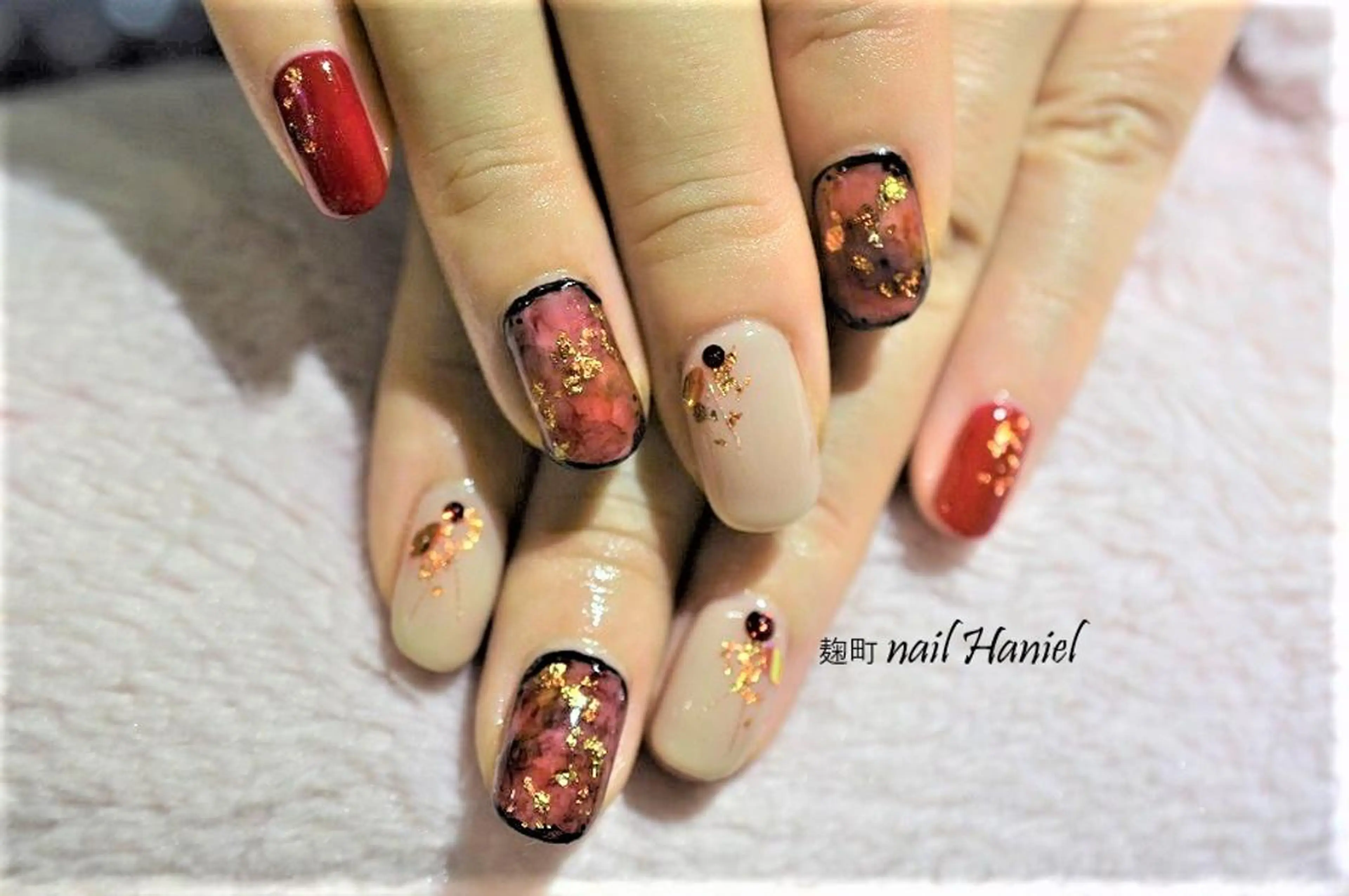 ネイル アートネイル ジェルネイル パラジェル nail Haniel所属・半蔵門サロンハニエル 魅神 ちよのネイルデザイン