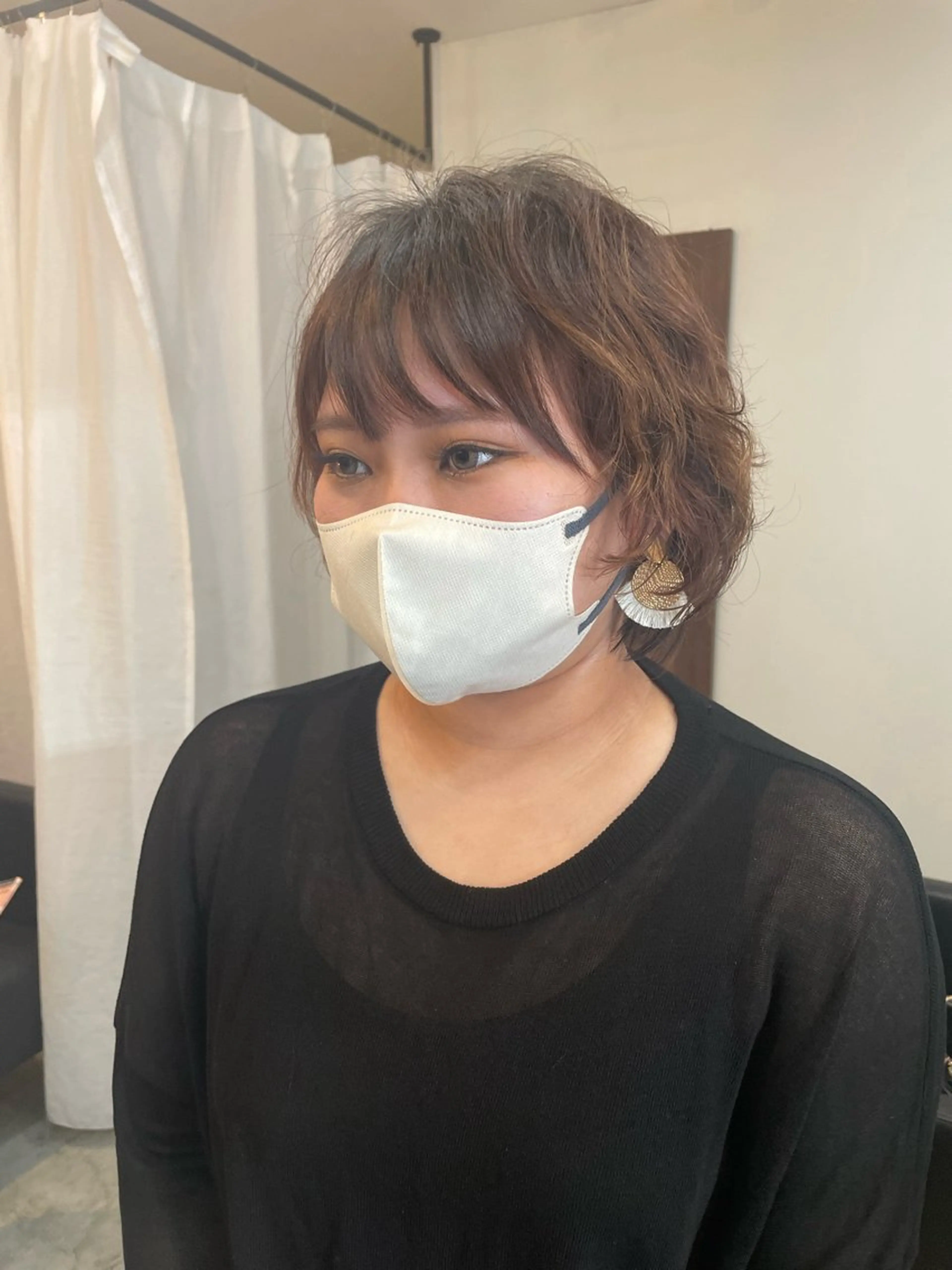 ショート パーマ 顔周りカット 🎀サヤカ🎀のヘアスタイル