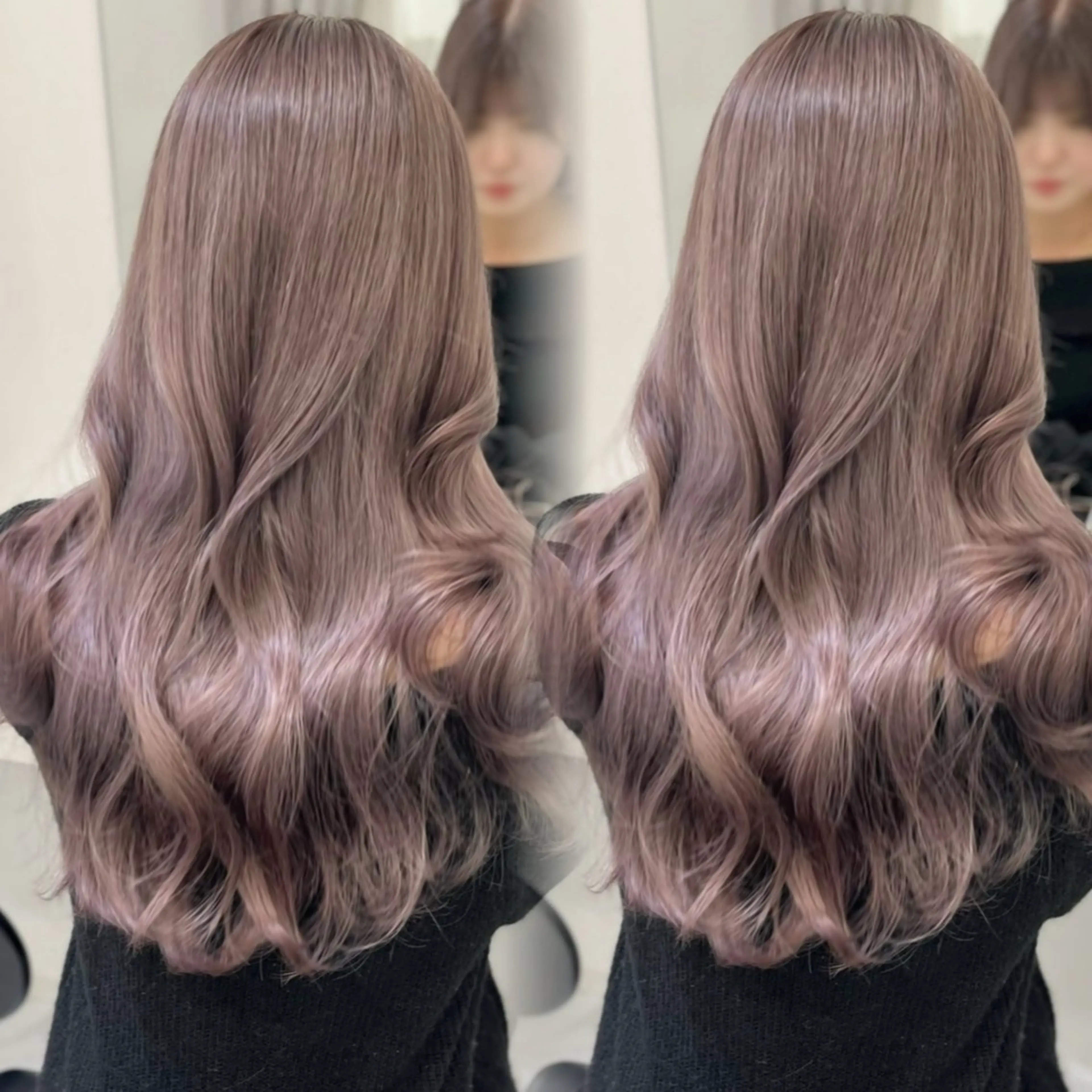 ロング カラー ブリーチ ケアブリーチ グレージュ ラベンダーカラー ミルクティーグレージュ ヘアカラー トリートメント 上品韓国ヘア🩶艶髪 🩶渋谷/aoiのヘアスタイル