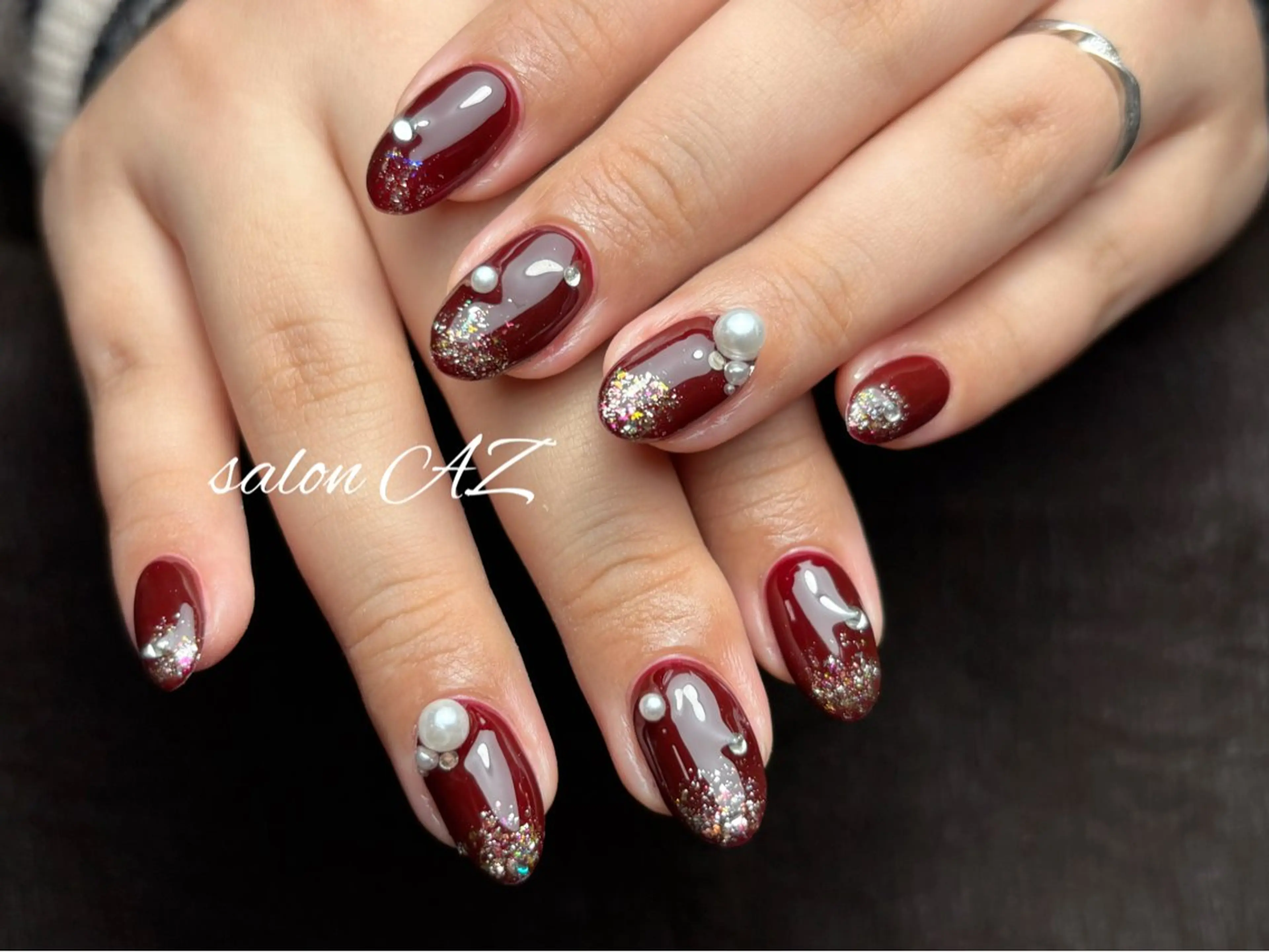 ネイル アートネイル 長さ出し フットネイル フレンチネイル ジェルネイル ハンドネイル salon AZのネイルデザイン