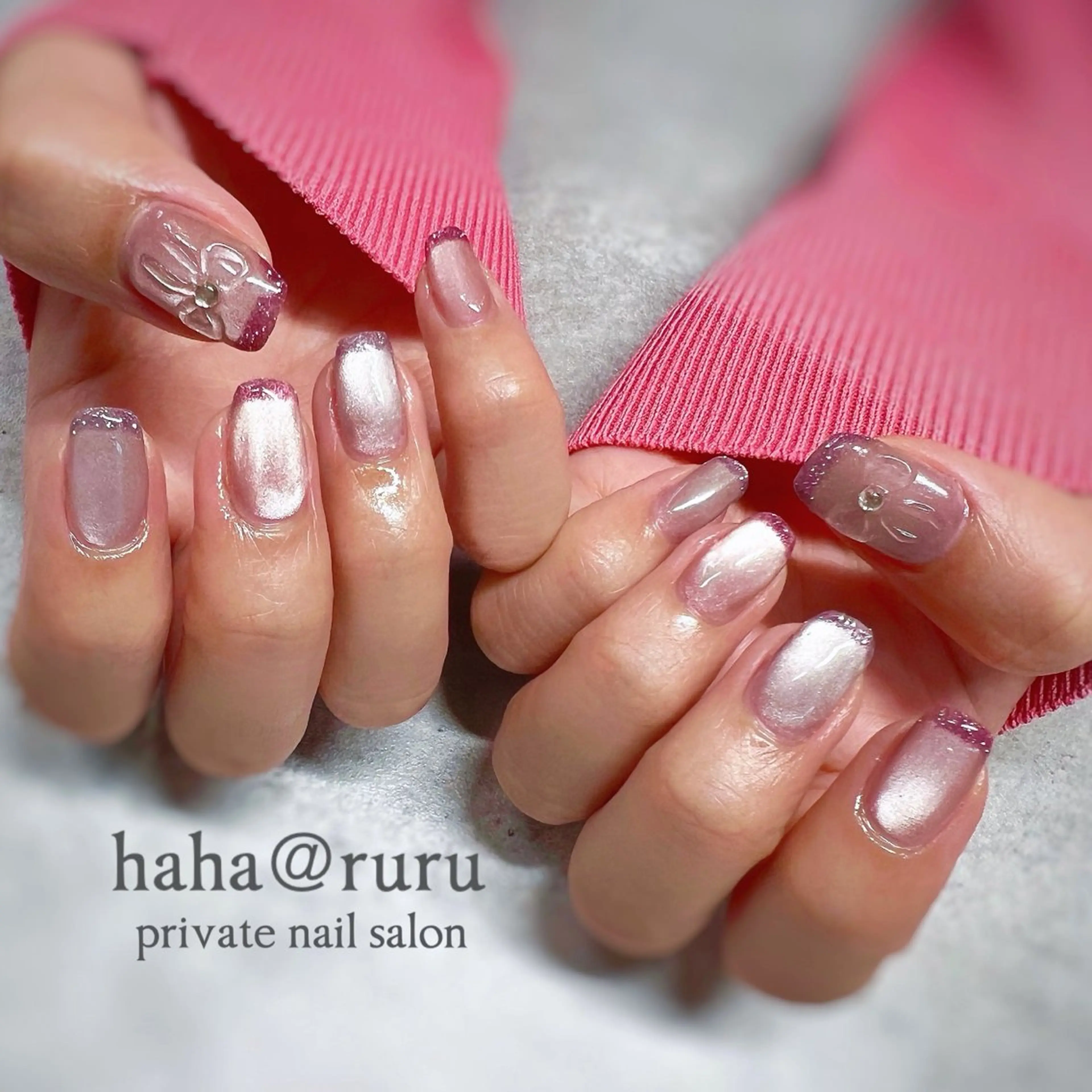 ネイル フラッシュネイル フレンチネイル haha@ ruruのネイルデザイン