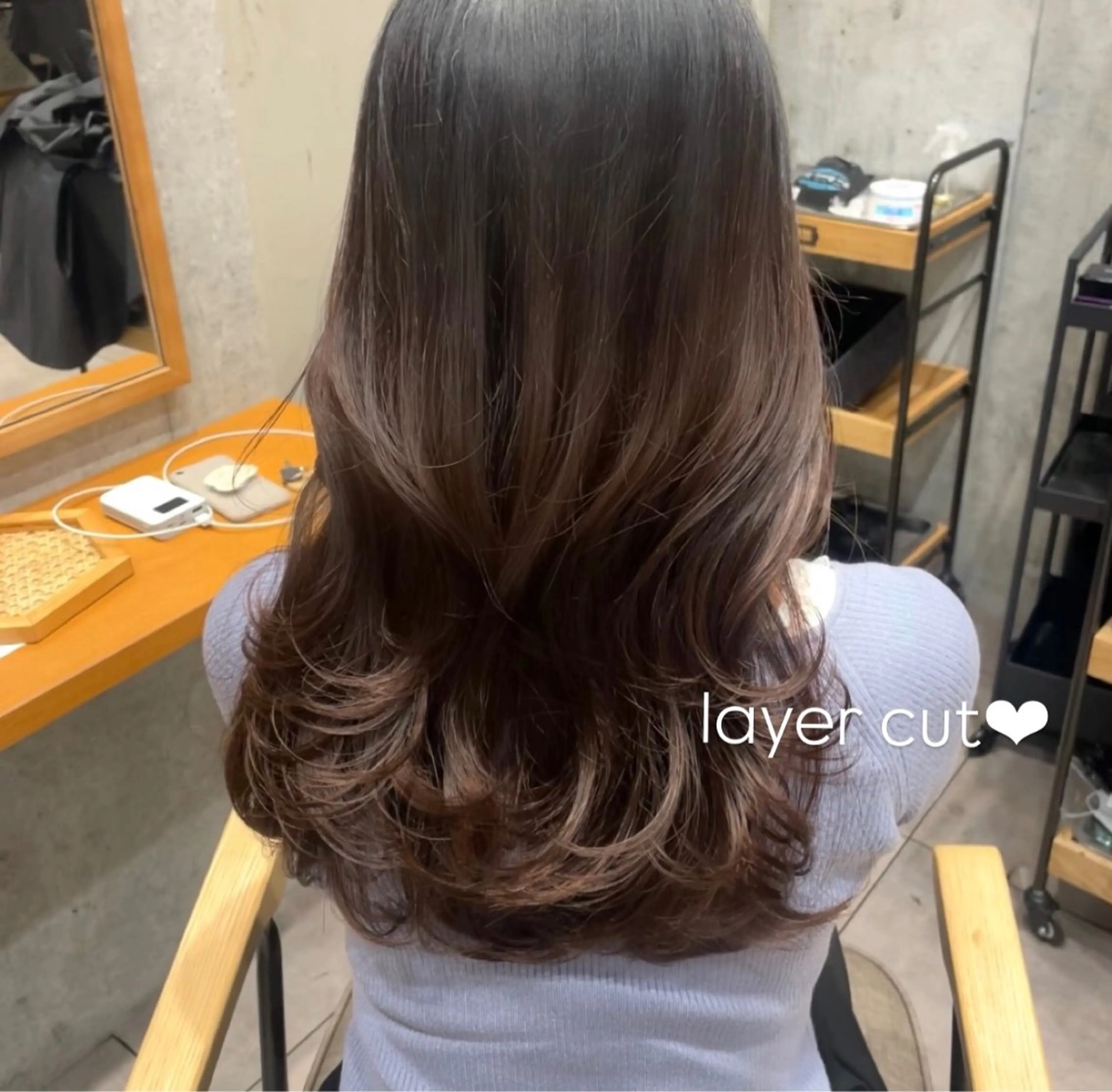 セミロング カット ヘアカラー 顔周り/レイヤー🎀 natsumiのヘアスタイル