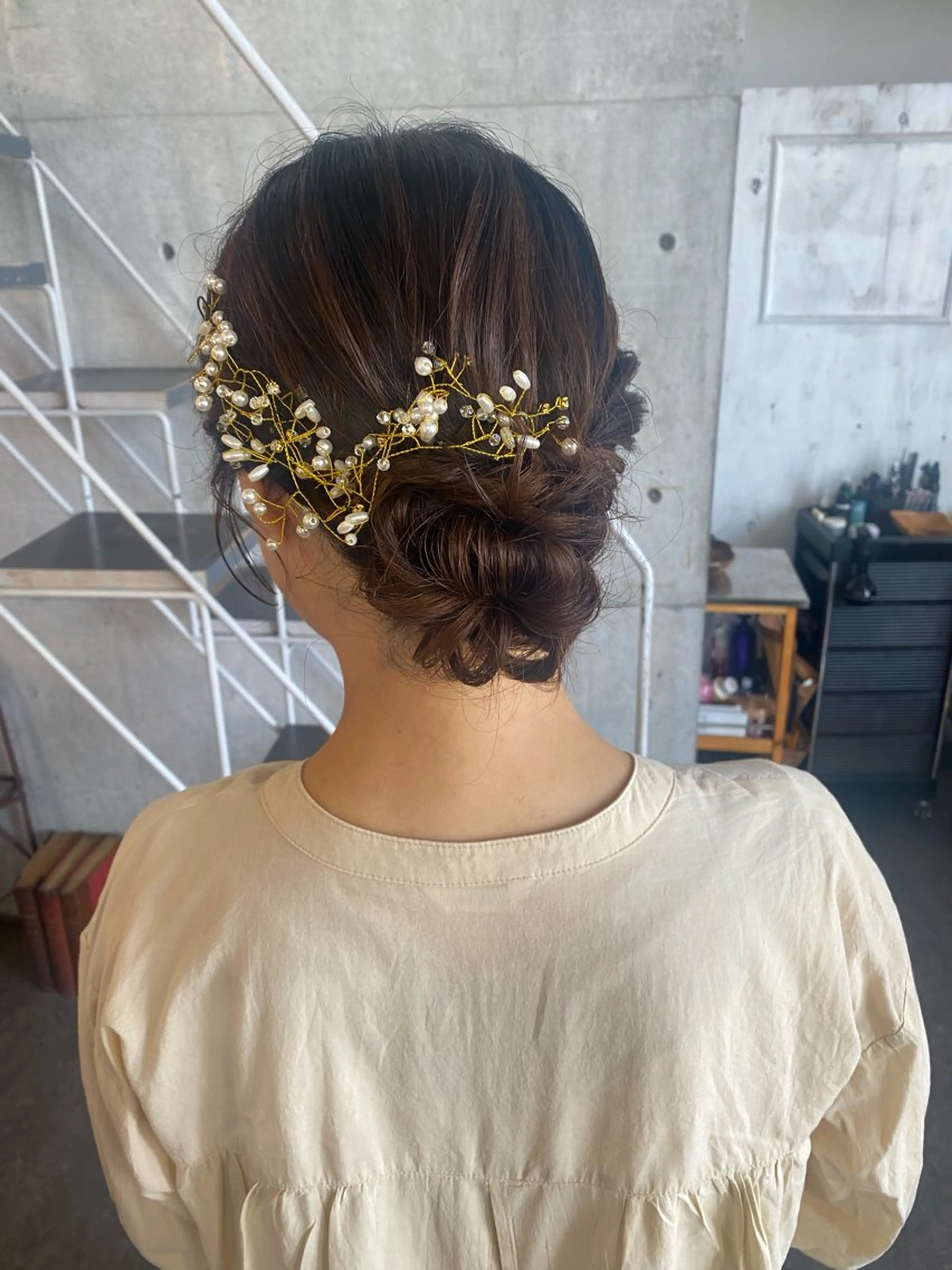 ミディアム カラー パーマ ヘアアレンジ ヘアセット モリモト サナのヘアスタイル