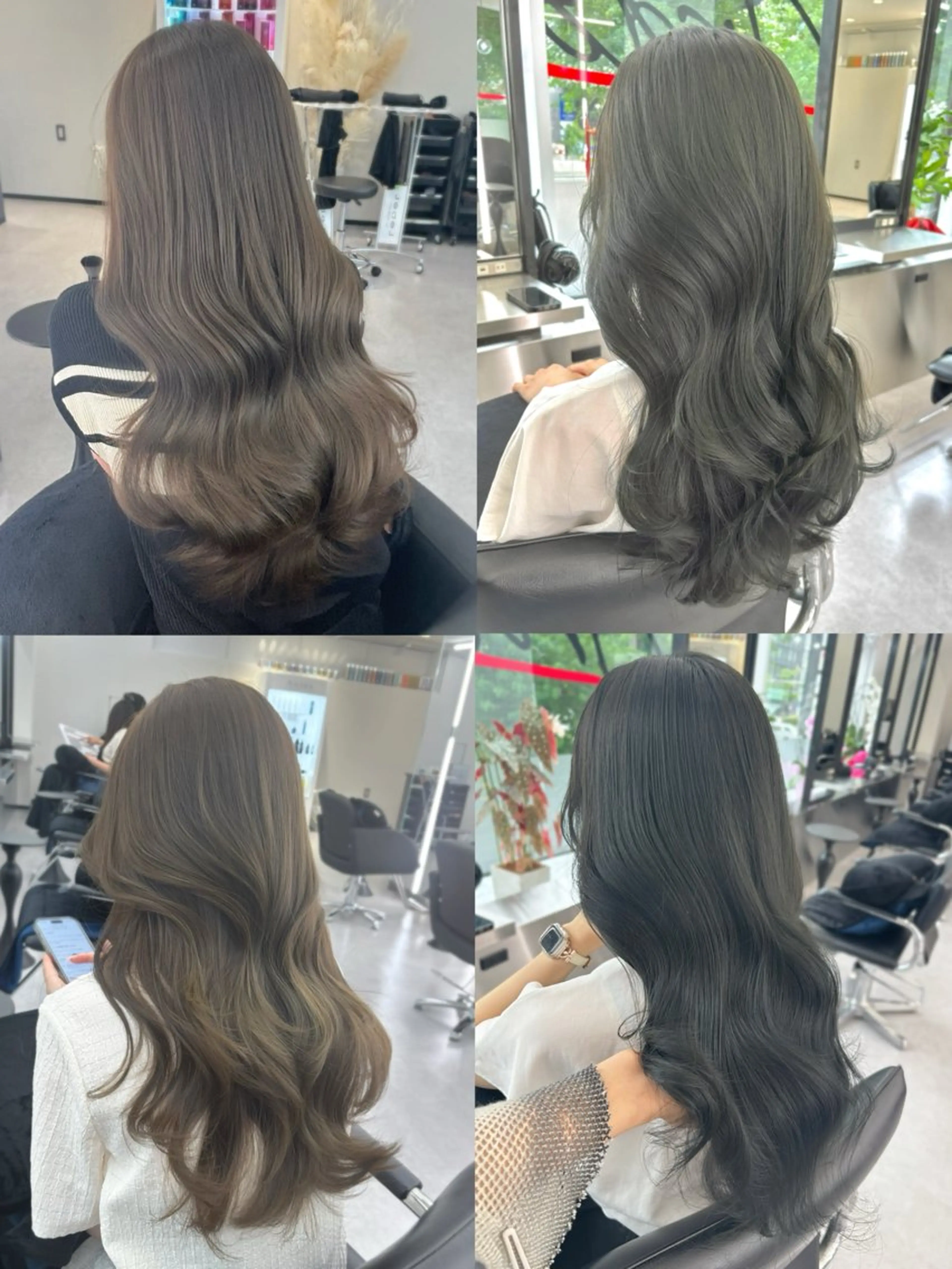 ロング カラー ヘアカラー トリートメント ブリーチなしレイヤー 髪質改善/韓国ヘアのヘアスタイル