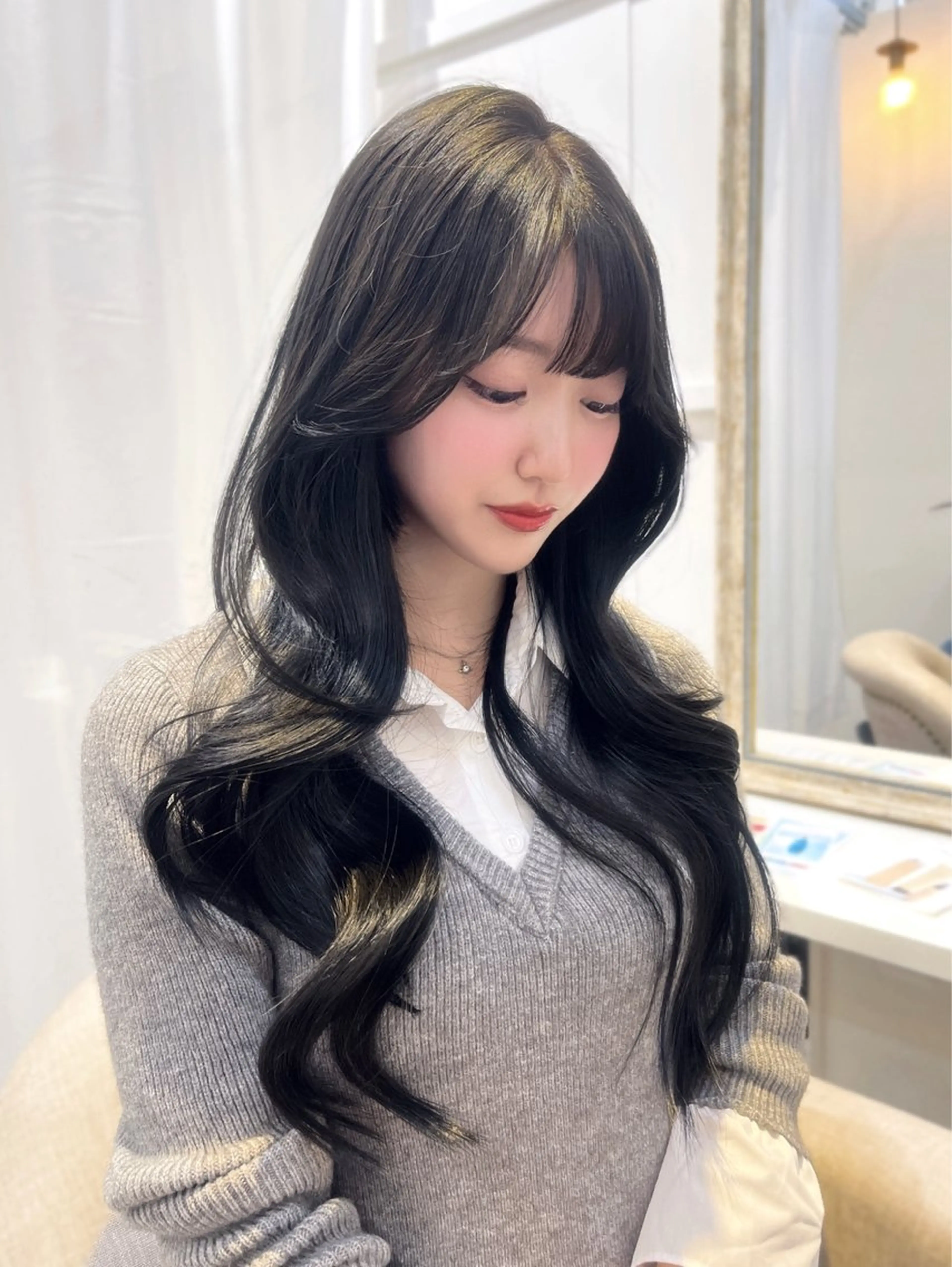 ロング 髪質改善 レイヤーカット カット ヘアカラー トレンド韓国モテヘア Natsuki🌛のヘアスタイル