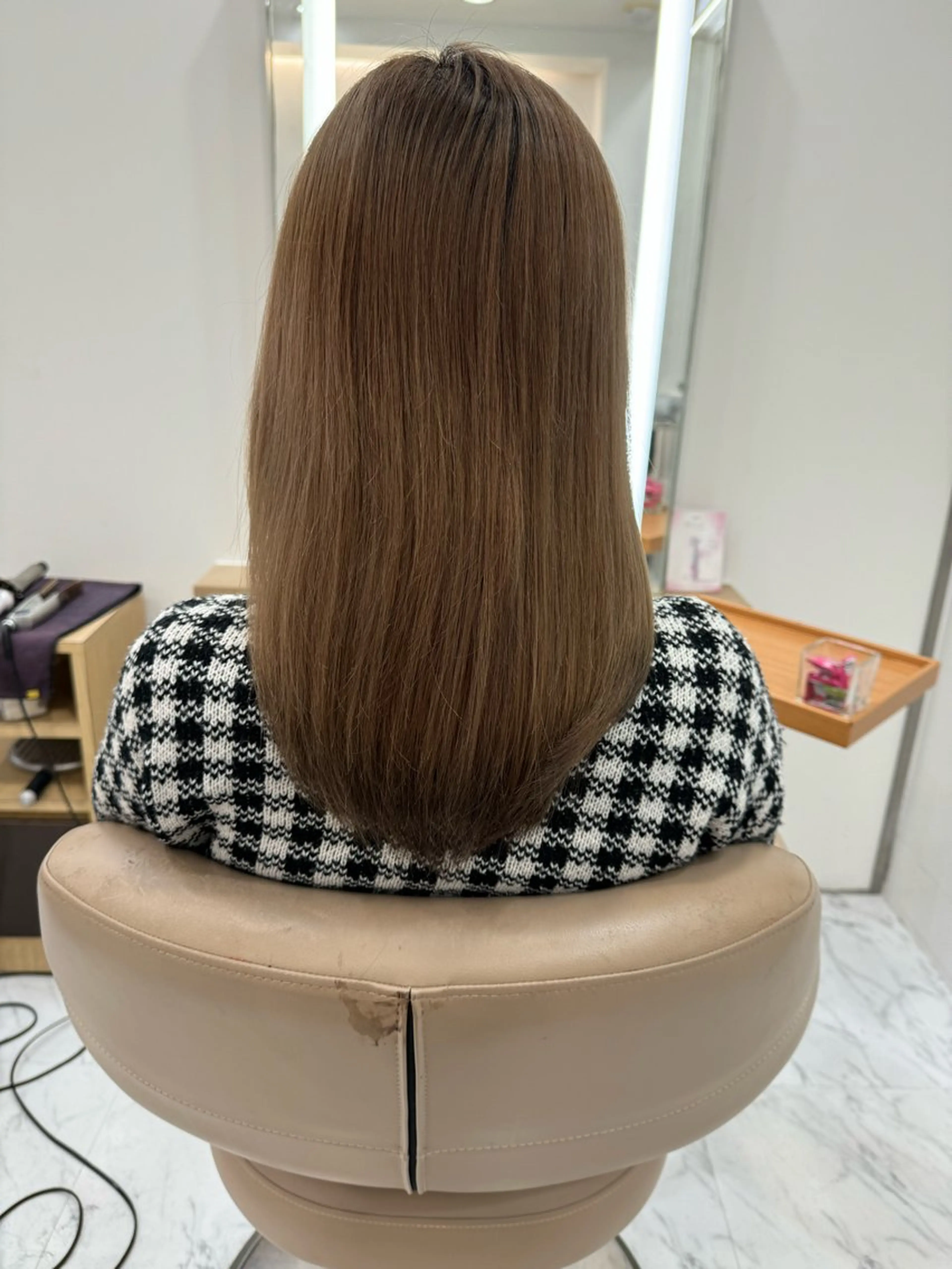 セミロング シールエクステ エクステ 韓国風ヘア エクステ ミルクティーカラー エクステ/濱川響太のヘアスタイル