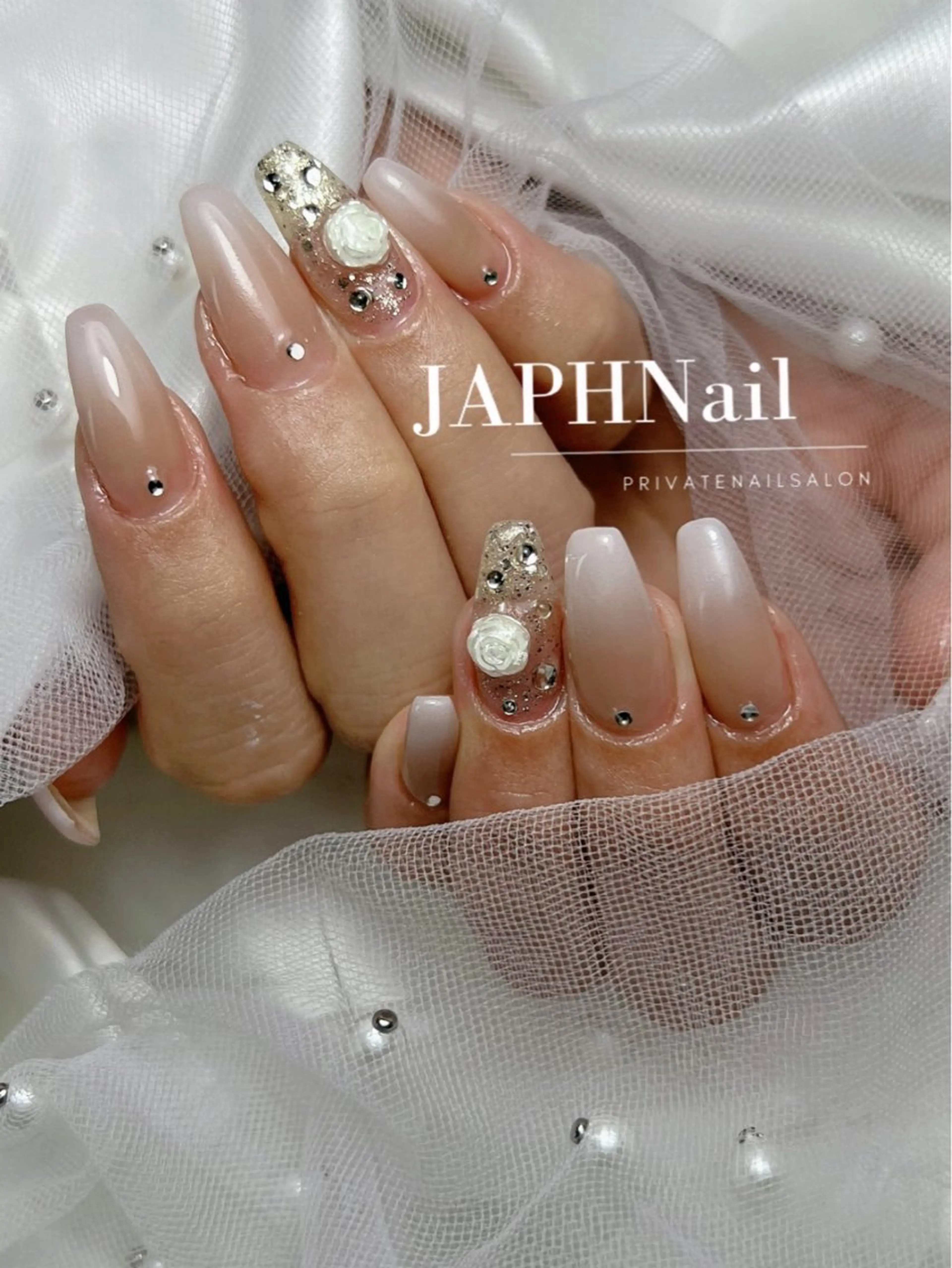 ネイル ボルドー ロングネイル 春ネイル バレンタイン 冬ネイル NailSalon /JAPHのネイルデザイン