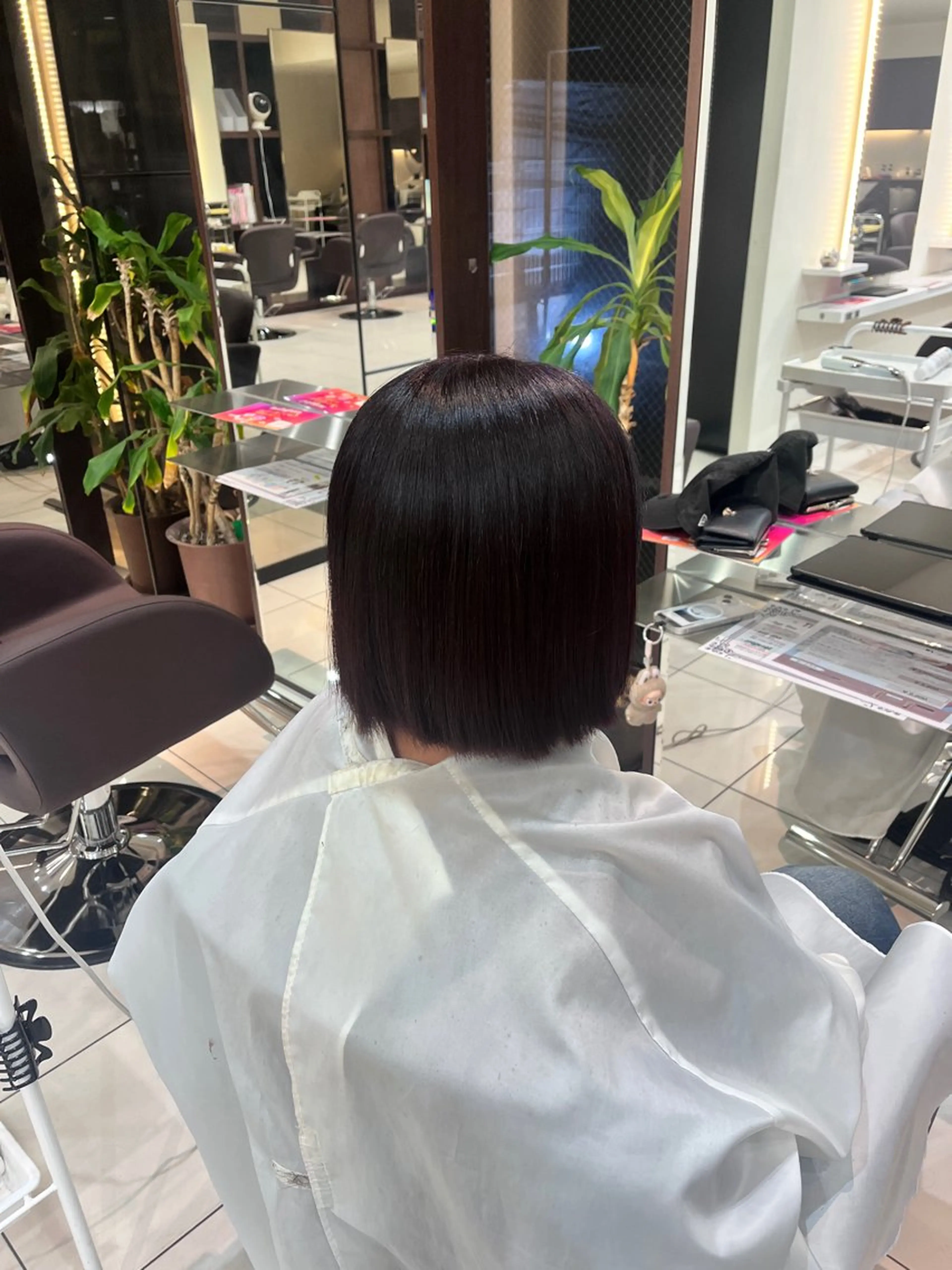 カラー レッドカラー ヘアカラー 石渡 瑠菜のヘアスタイル