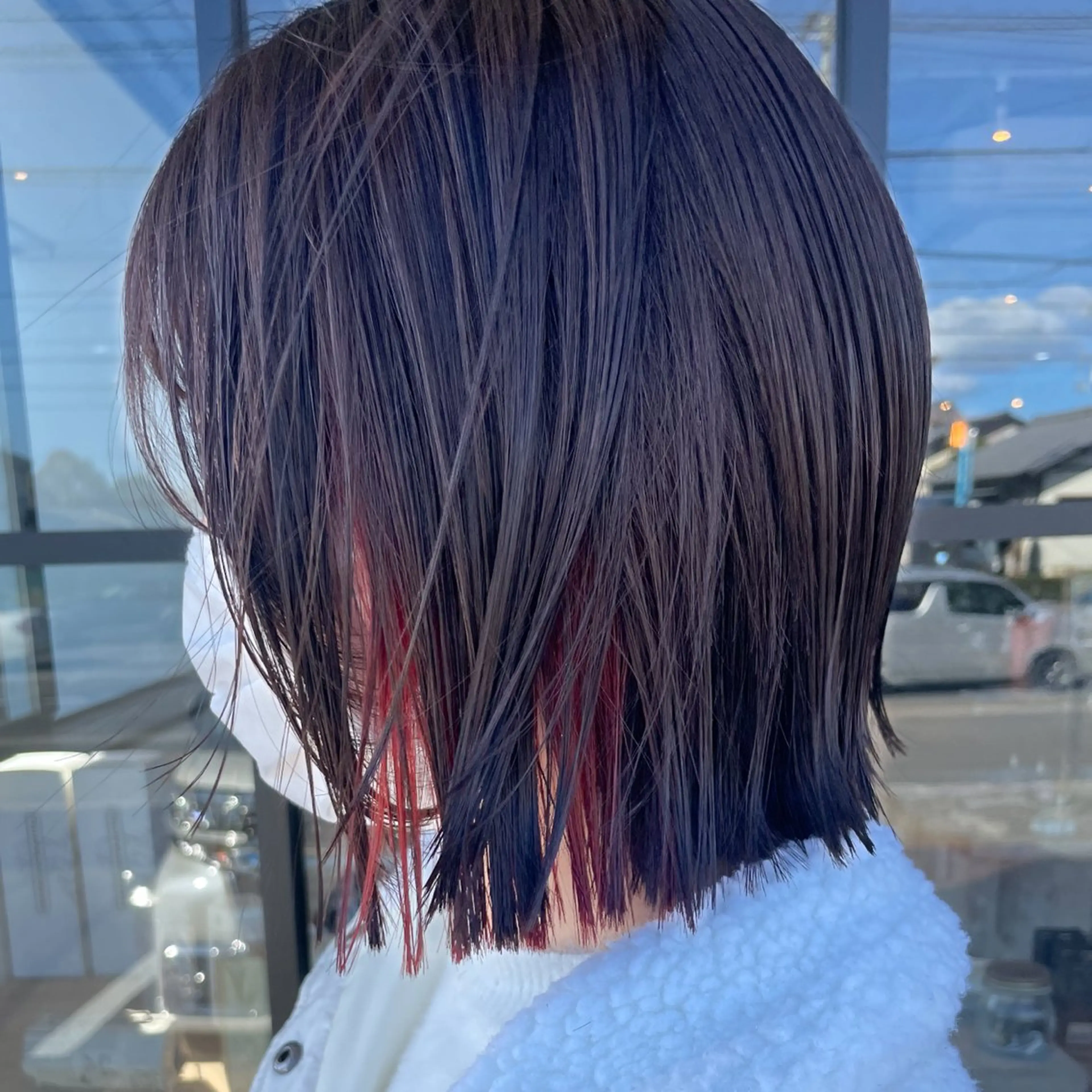 ミディアム カラー レッドカラー ヘアカラー 透明感カラー/パーマ 🌀アオノアユミのヘアスタイル