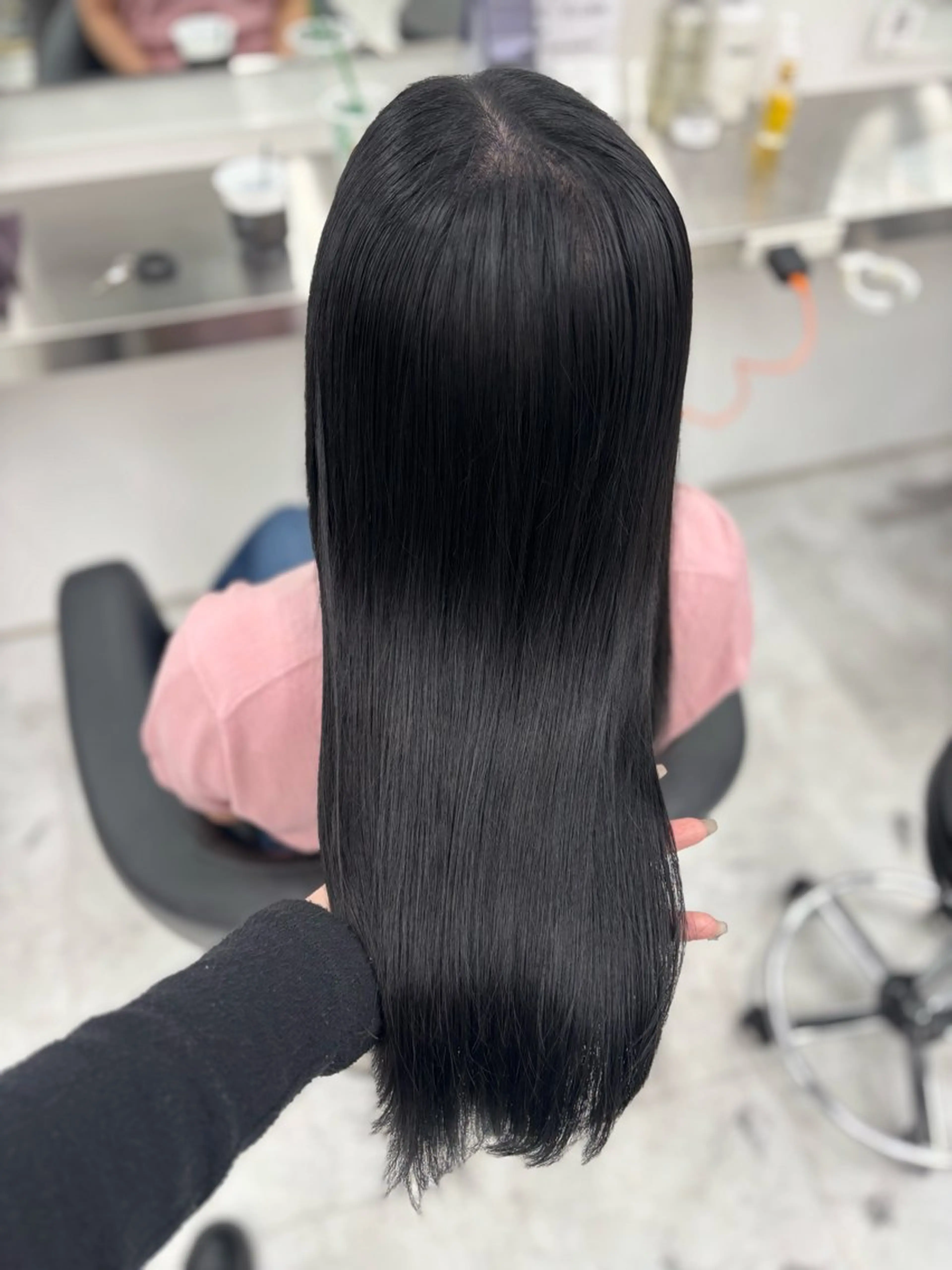 ロング カラー カット ヘアカラー 縮毛矯正 トリートメント 韓国風暗髪ヘア🤍 🫧MIREIのヘアスタイル
