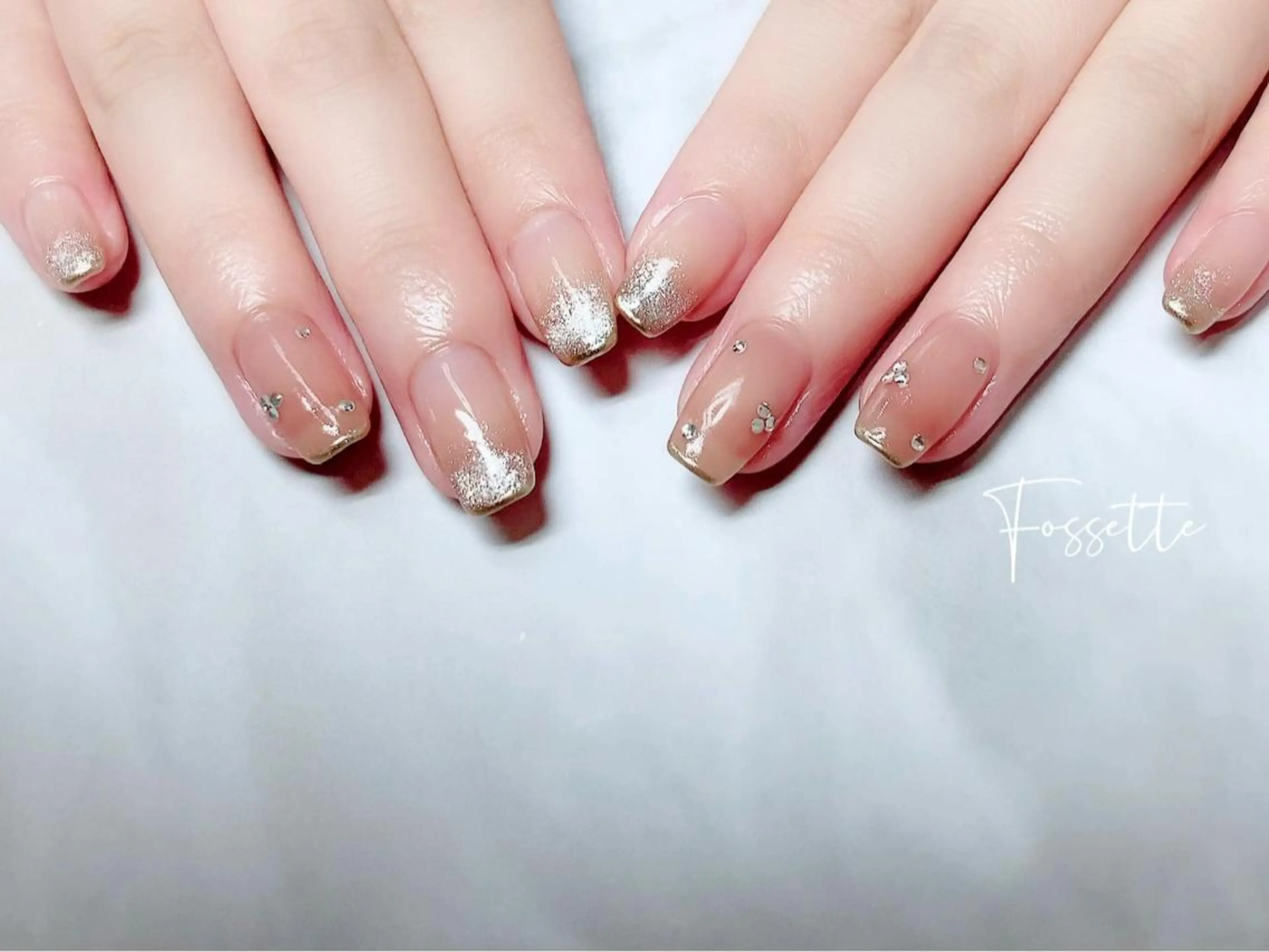 ネイル グラデーション マグネットネイル ミラーネイル nailsalon Fossetteのネイルデザイン