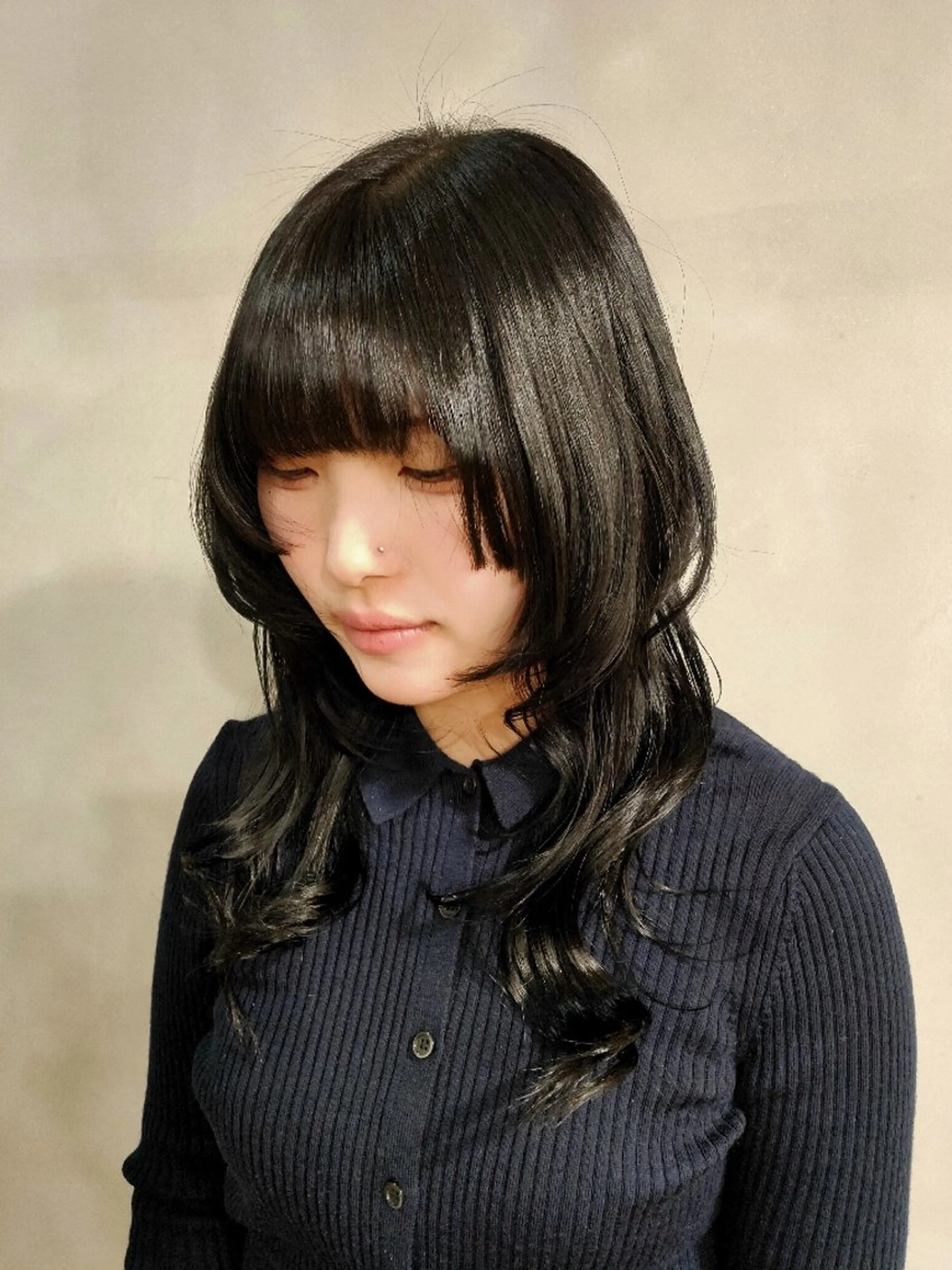 ロング ハッシュカット ウルフカット カット 五十嵐 野乃佳のヘアスタイル