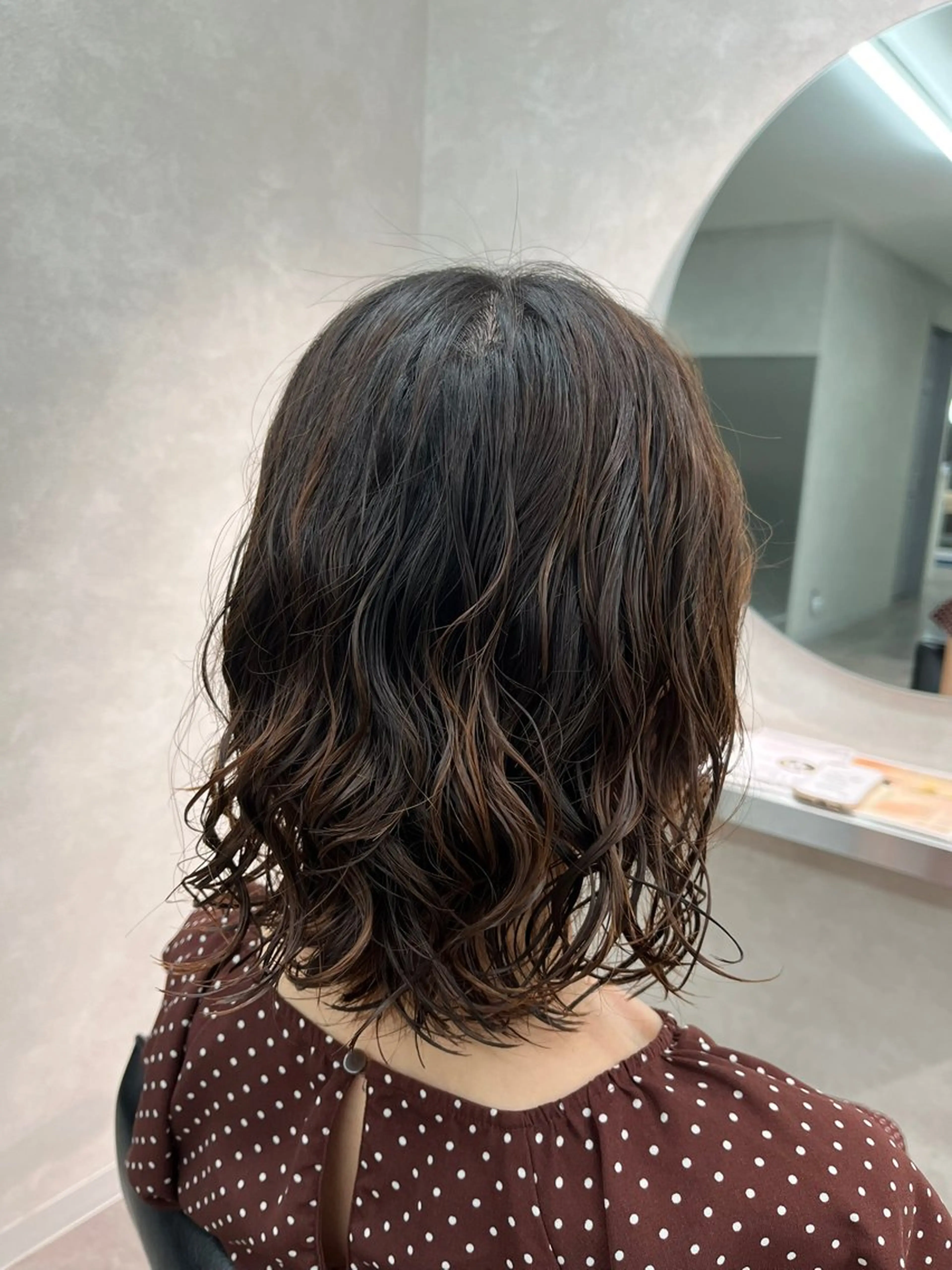 ミディアム カット パーマ 高野 優真のヘアスタイル