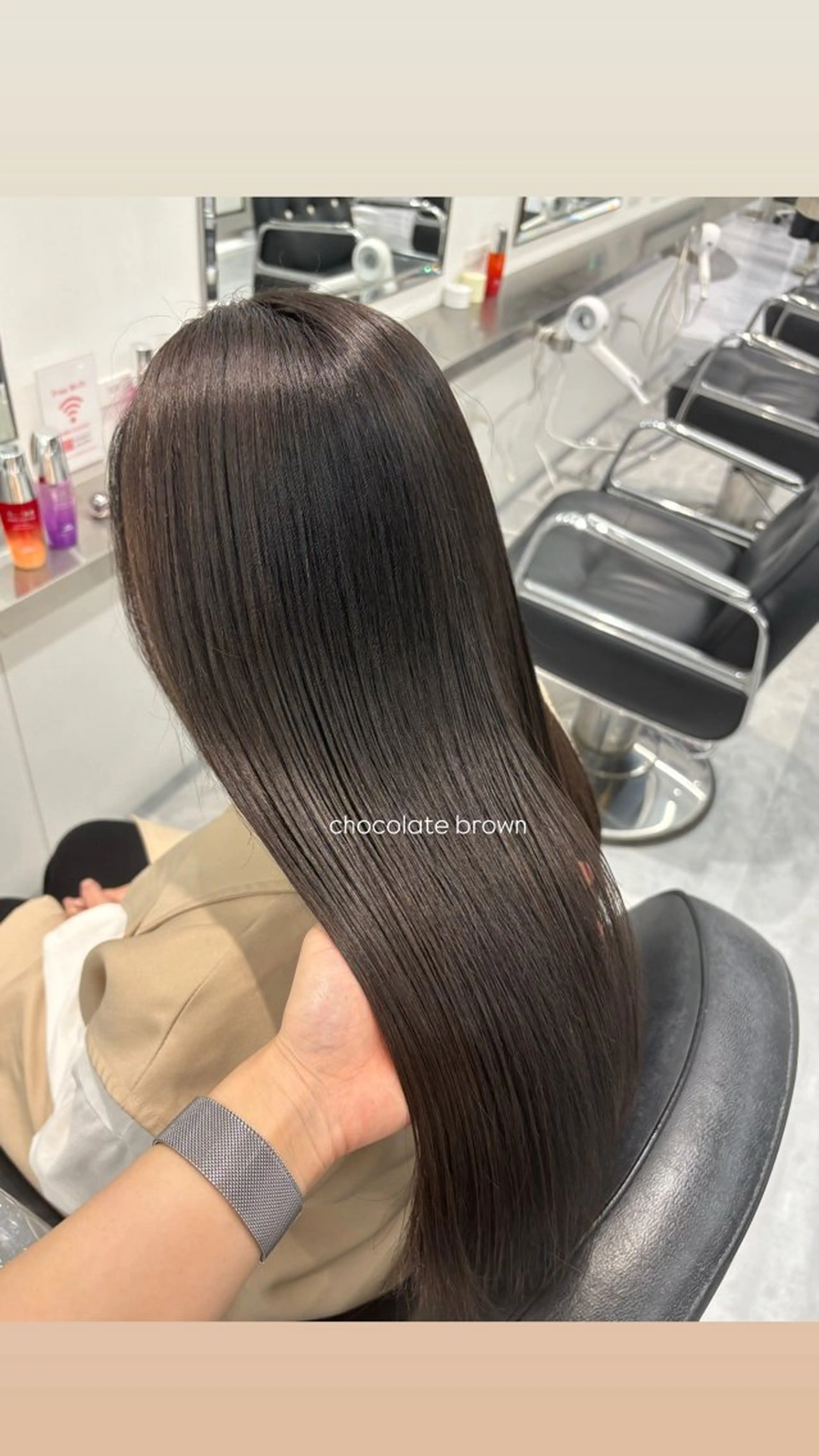 ロング チョコレートブラウン ヘアカラー Parve Mix/ 平 奈果🎀のヘアスタイル