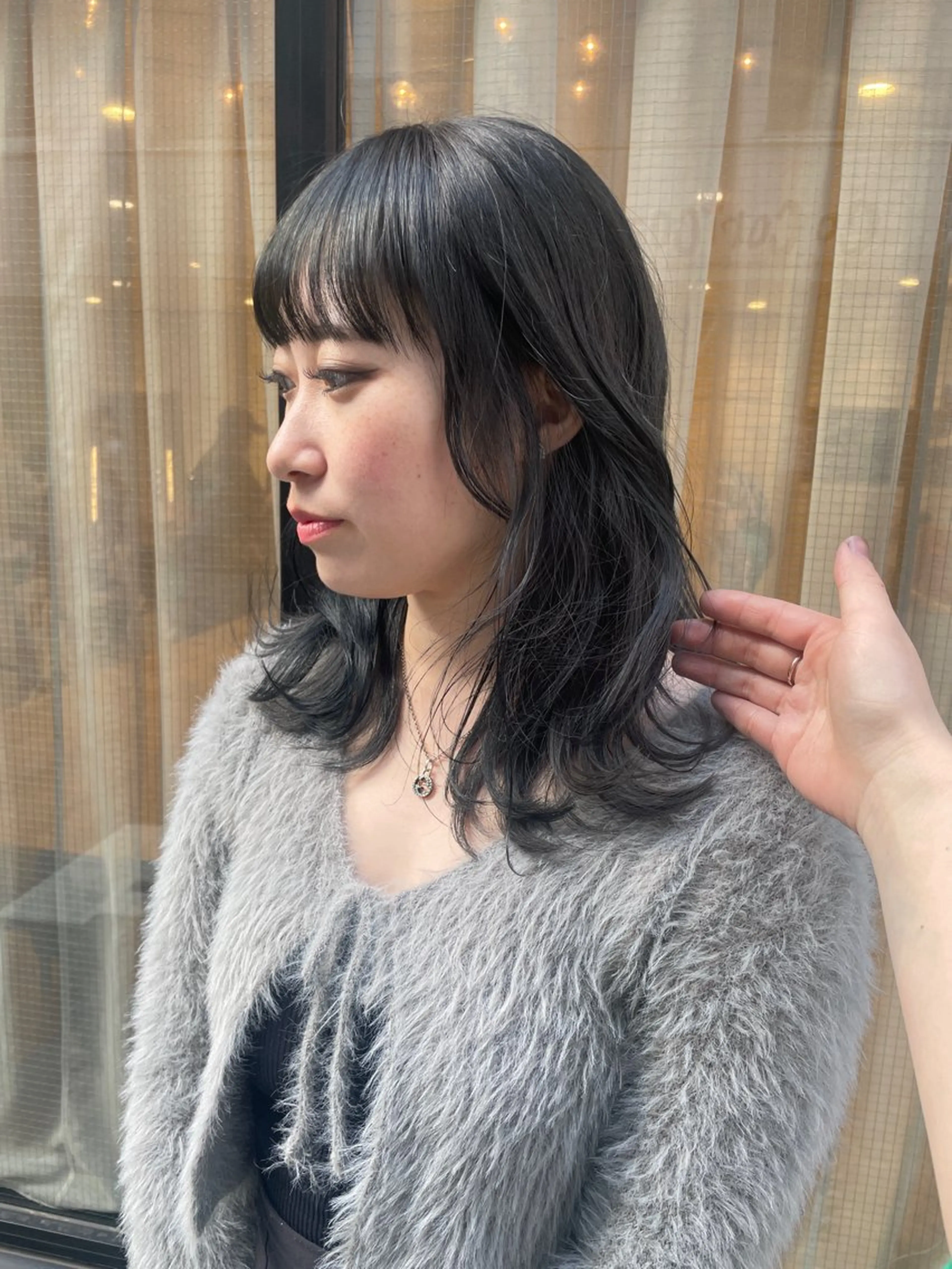 ミディアム カラー ダークグレー ダークグレージュ グレージュ カラー/レイヤー/ 髪質改善/PAAQのヘアスタイル
