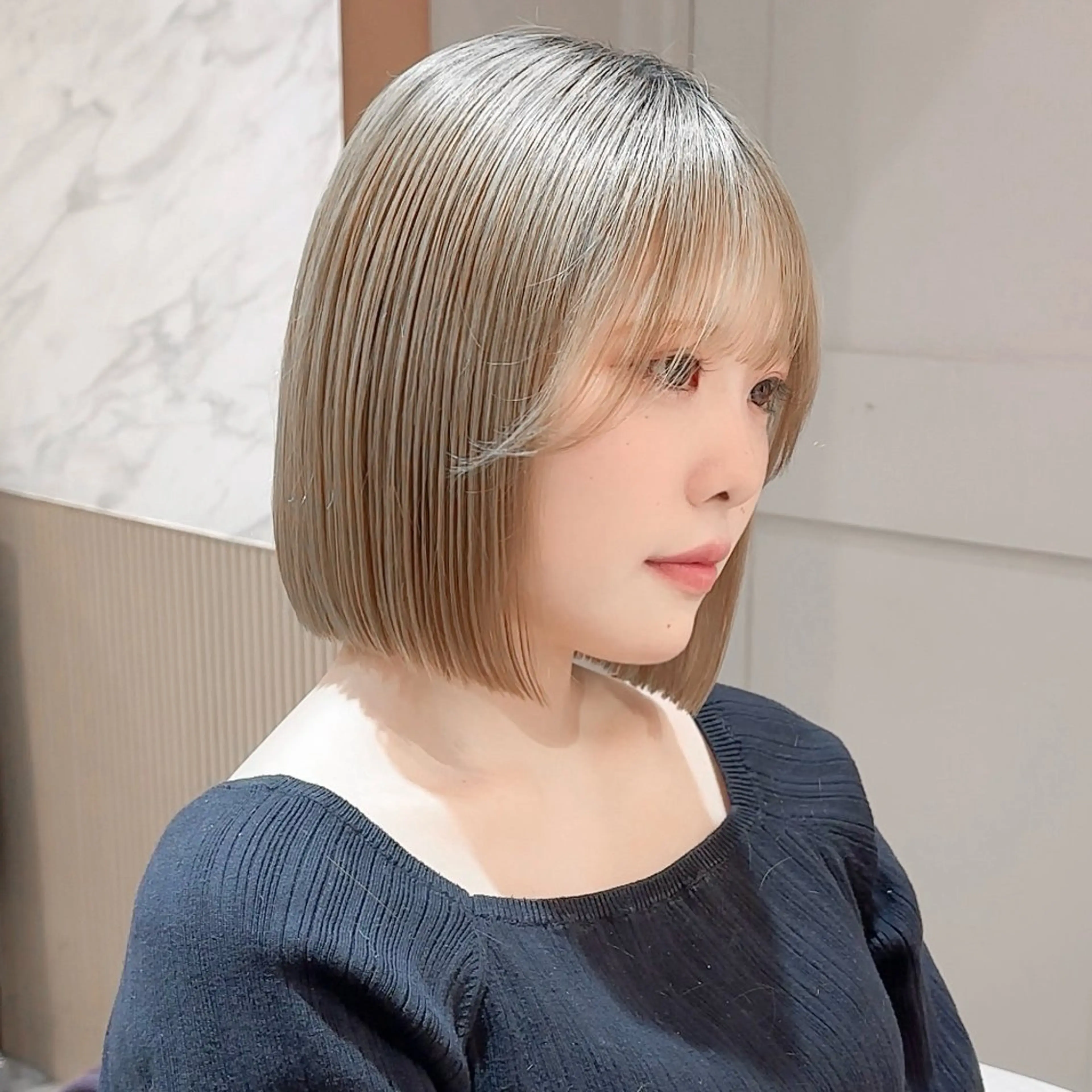 ショート カット トリートメント 縮毛矯正/韓国ヘア /ボブ🪄ミズキのヘアスタイル