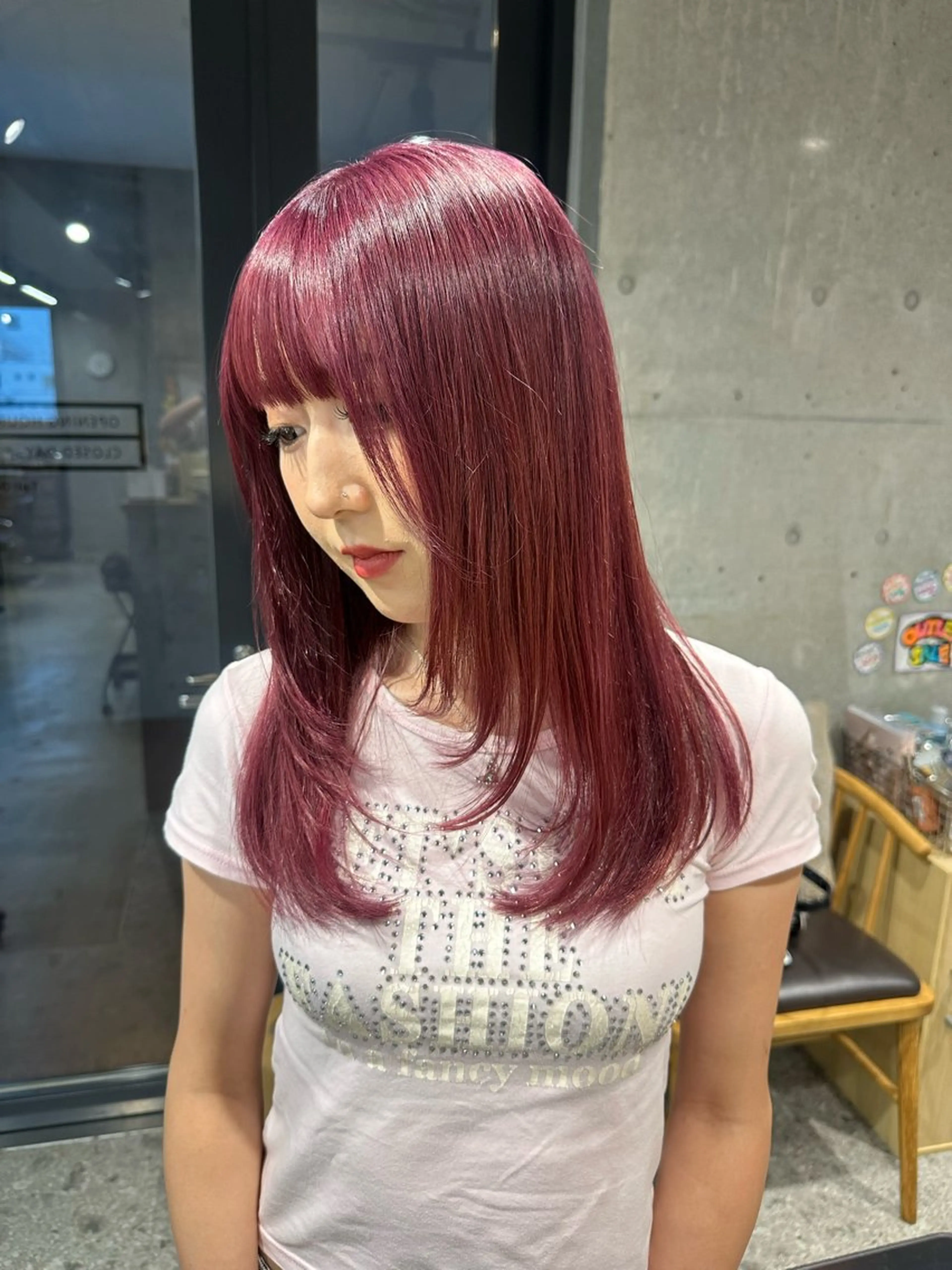 セミロング カット ヘアカラー ︎🤍W color MIYU‎🤍のヘアスタイル