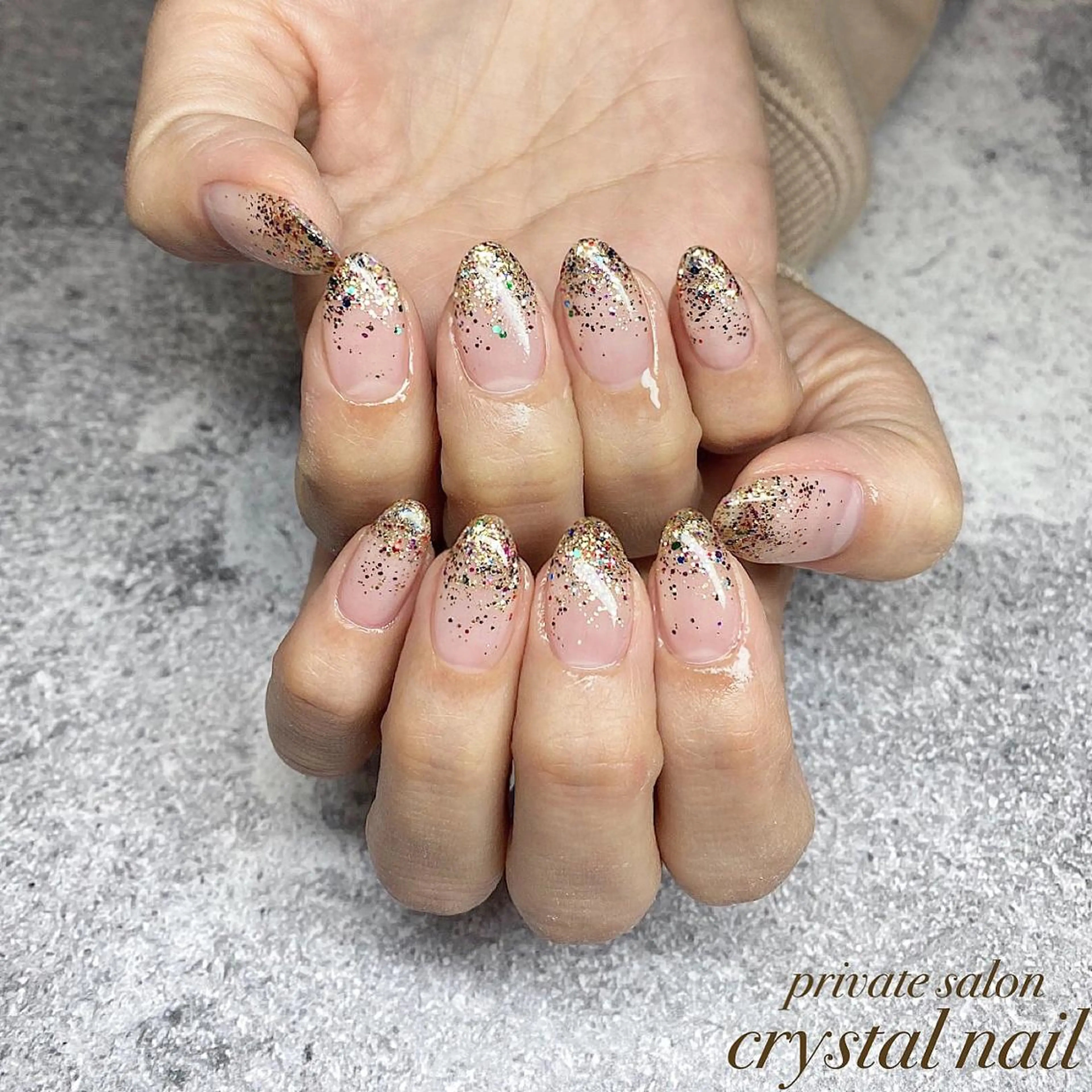 ネイル ラメ(グリッター) ラメグラデーション Crystal Nailのネイルデザイン
