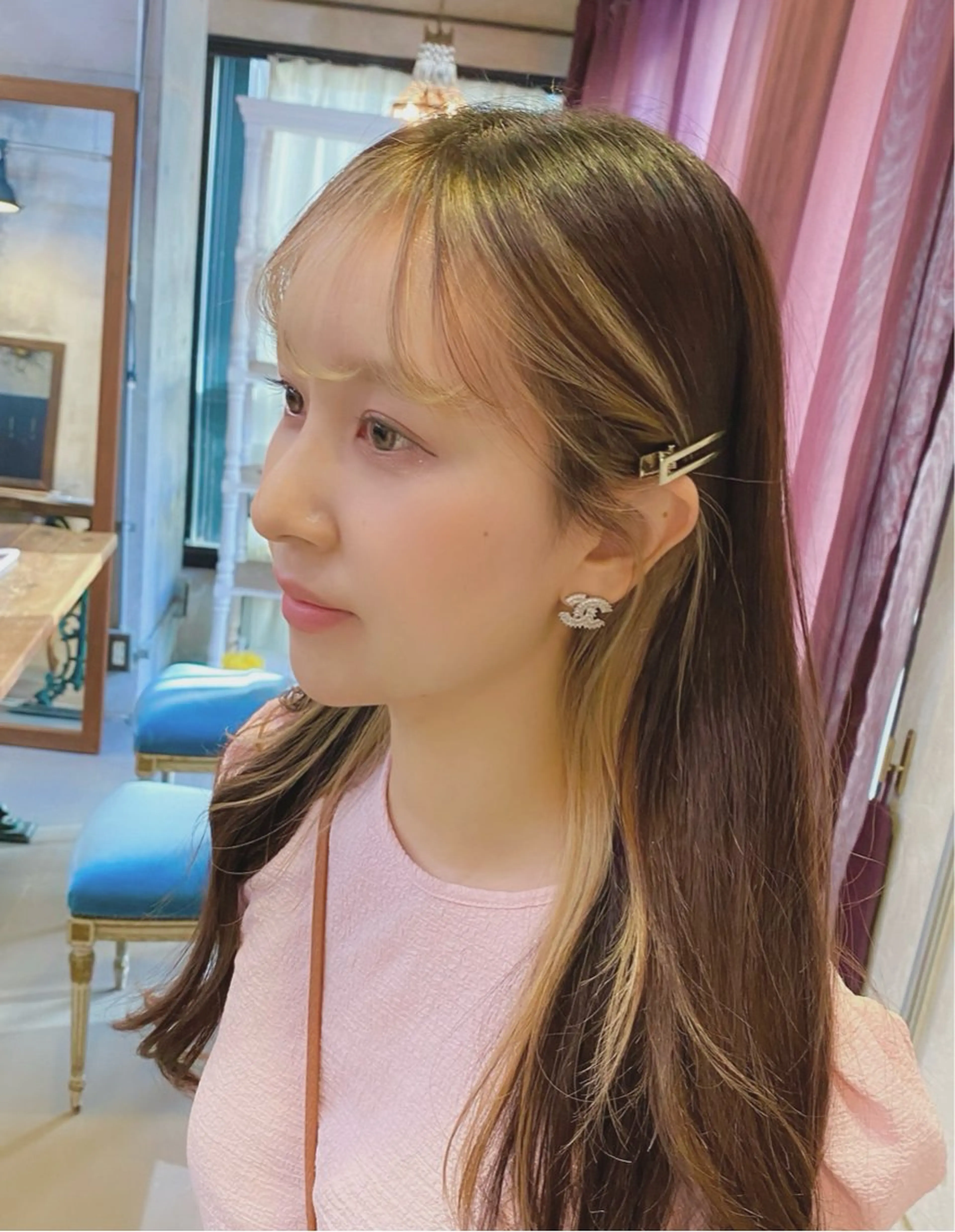 ロング ミストバング 顔周りカット トリートメント 髪質改善ヘアエステサロンOPSIA所属・髪質改善🌸 タケウチハナノのヘアスタイル