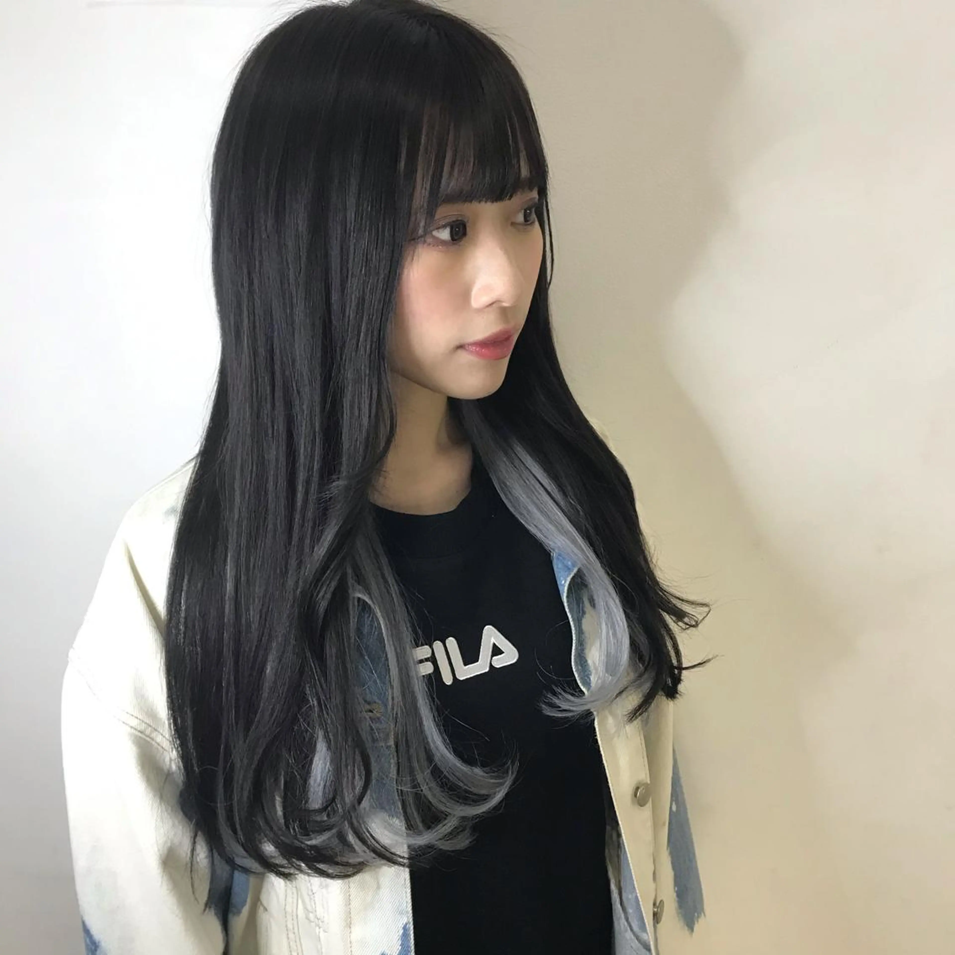 ロング カラー 編み込みエクステ シールエクステ ブルーカラー シルバー エクステ ていねい技術No.1 🌈諏訪 健太のヘアスタイル