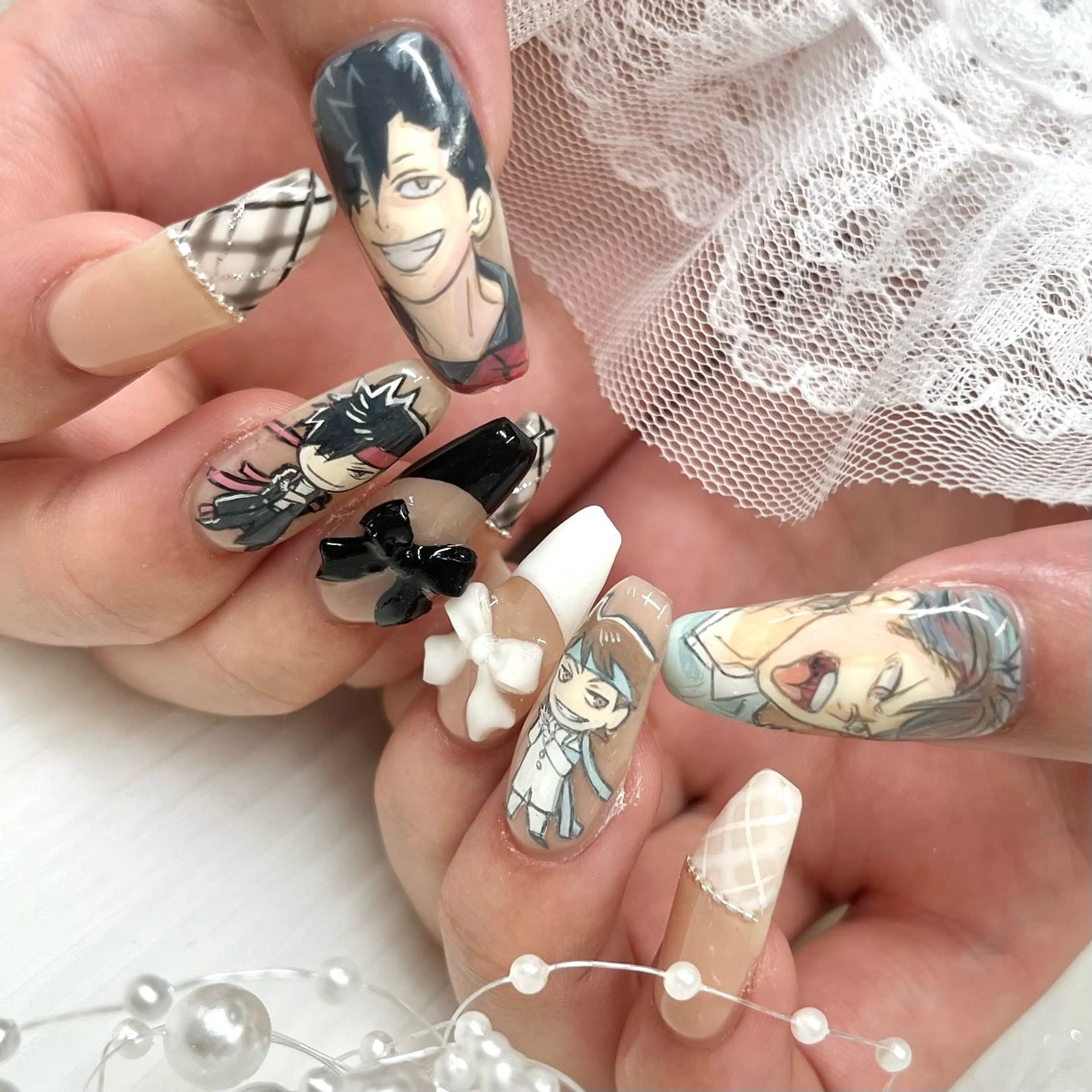 ネイル リボン ハンドネイル 池袋痛ネイル Nok. 渡辺のネイルデザイン